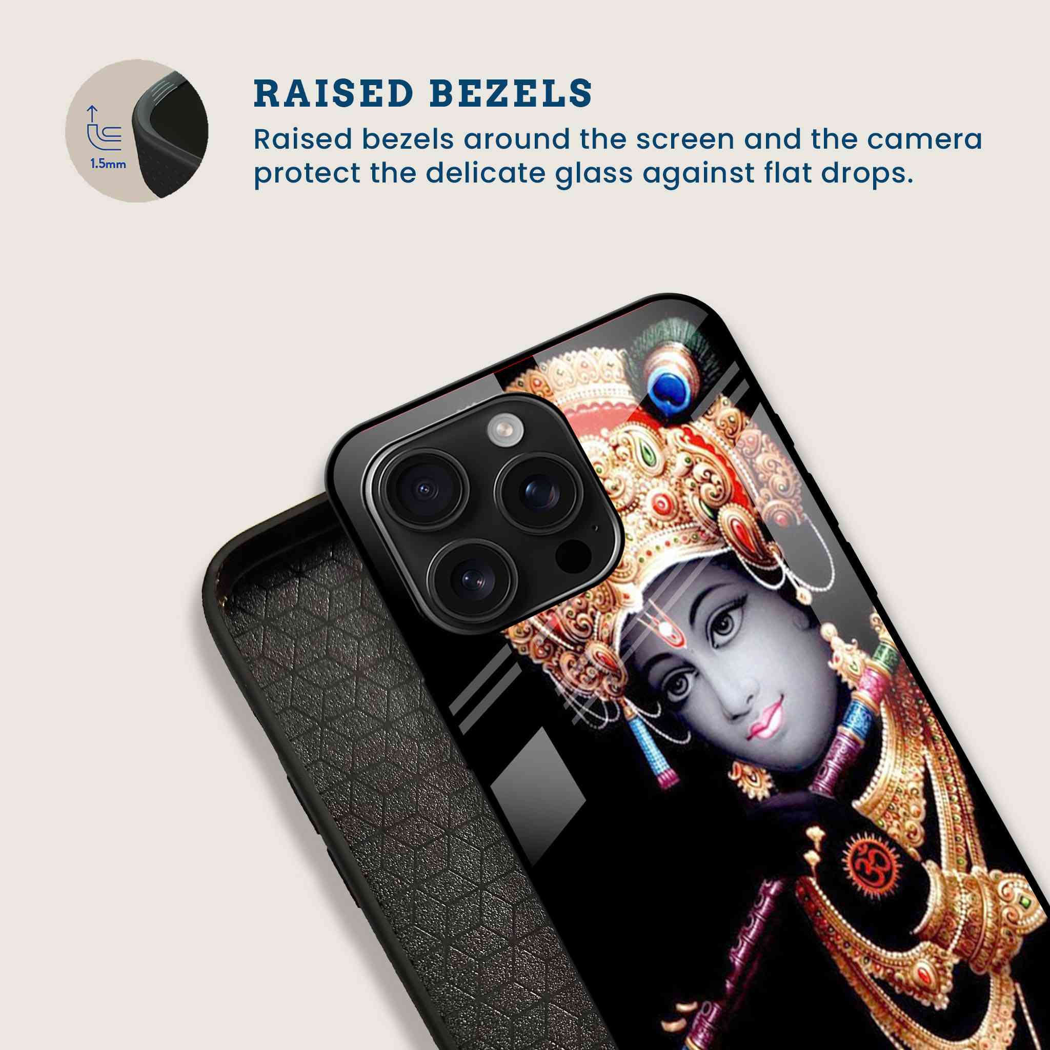 Lord Krishna Serenity Mobile Back Cover Bezel Image