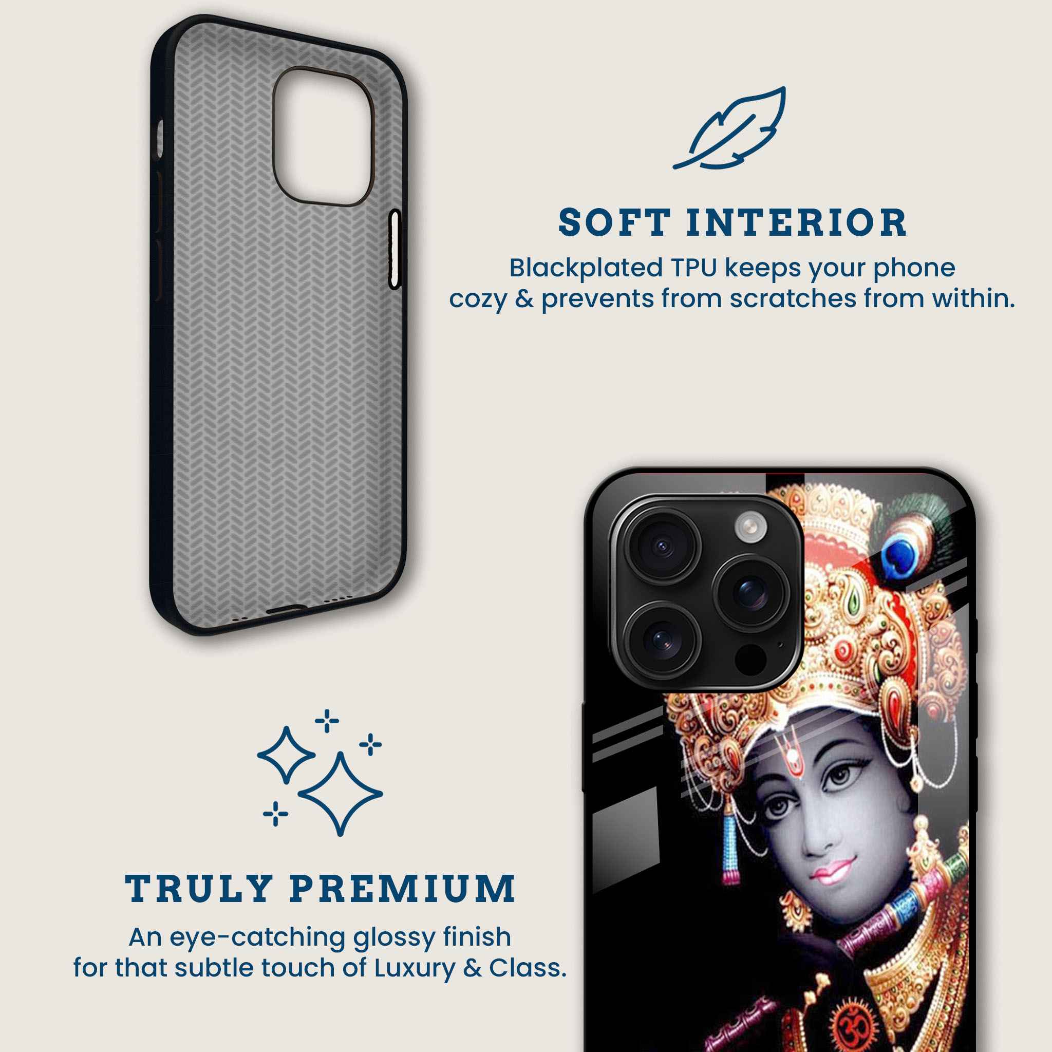 Lord Krishna Serenity Mobile Back Cover Brand Image