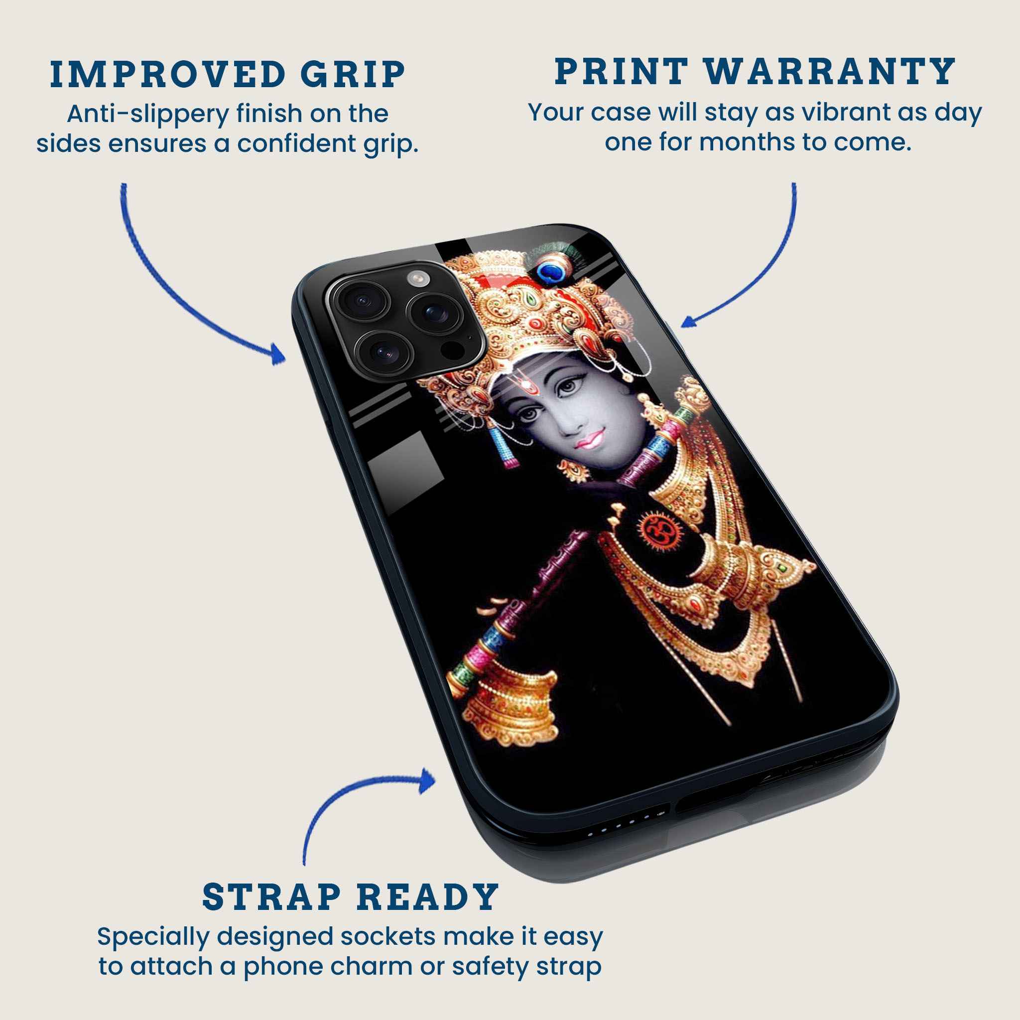 Lord Krishna Serenity Mobile Back Cover Feature Image