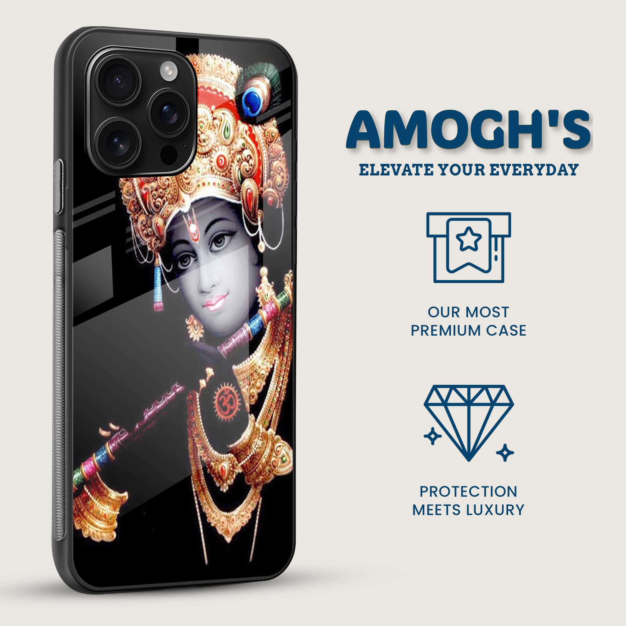 Lord Krishna Serenity Mobile Back Cover Side Image
