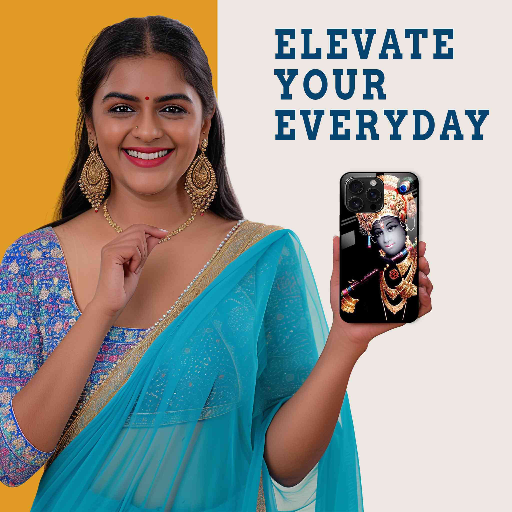 Lord Krishna Serenity Mobile Back Cover Woman Image
