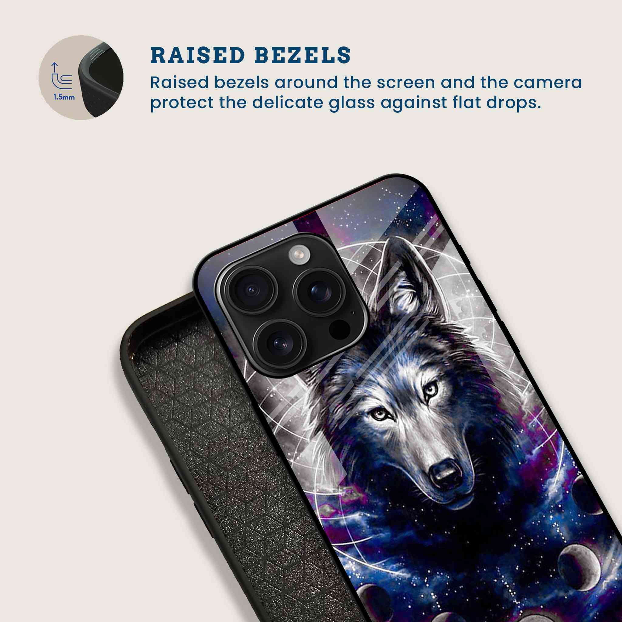 Lunar Wolf Mobile Back Cover Bezel Image