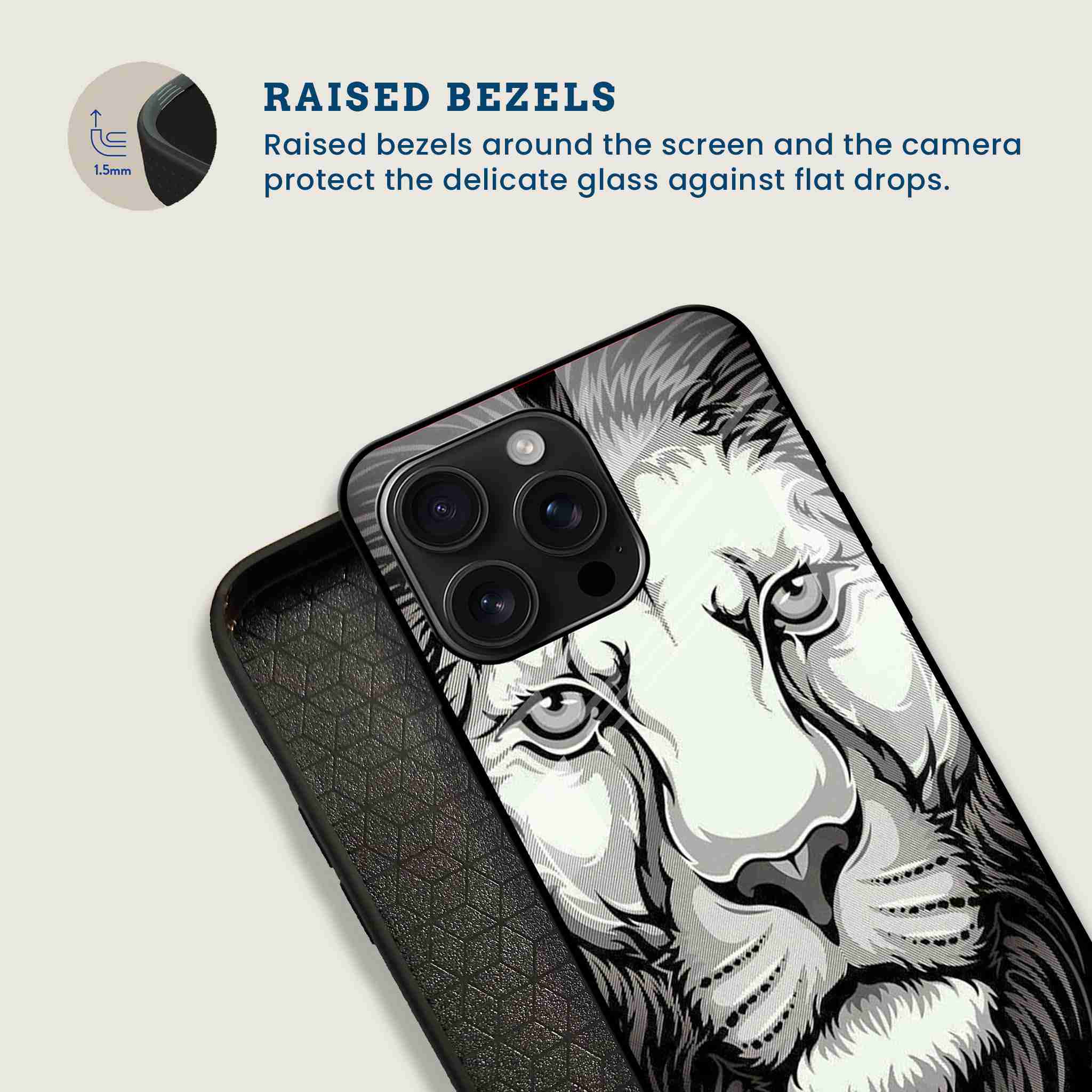 Majestic Lion Mobile Back Cover Bezel Image