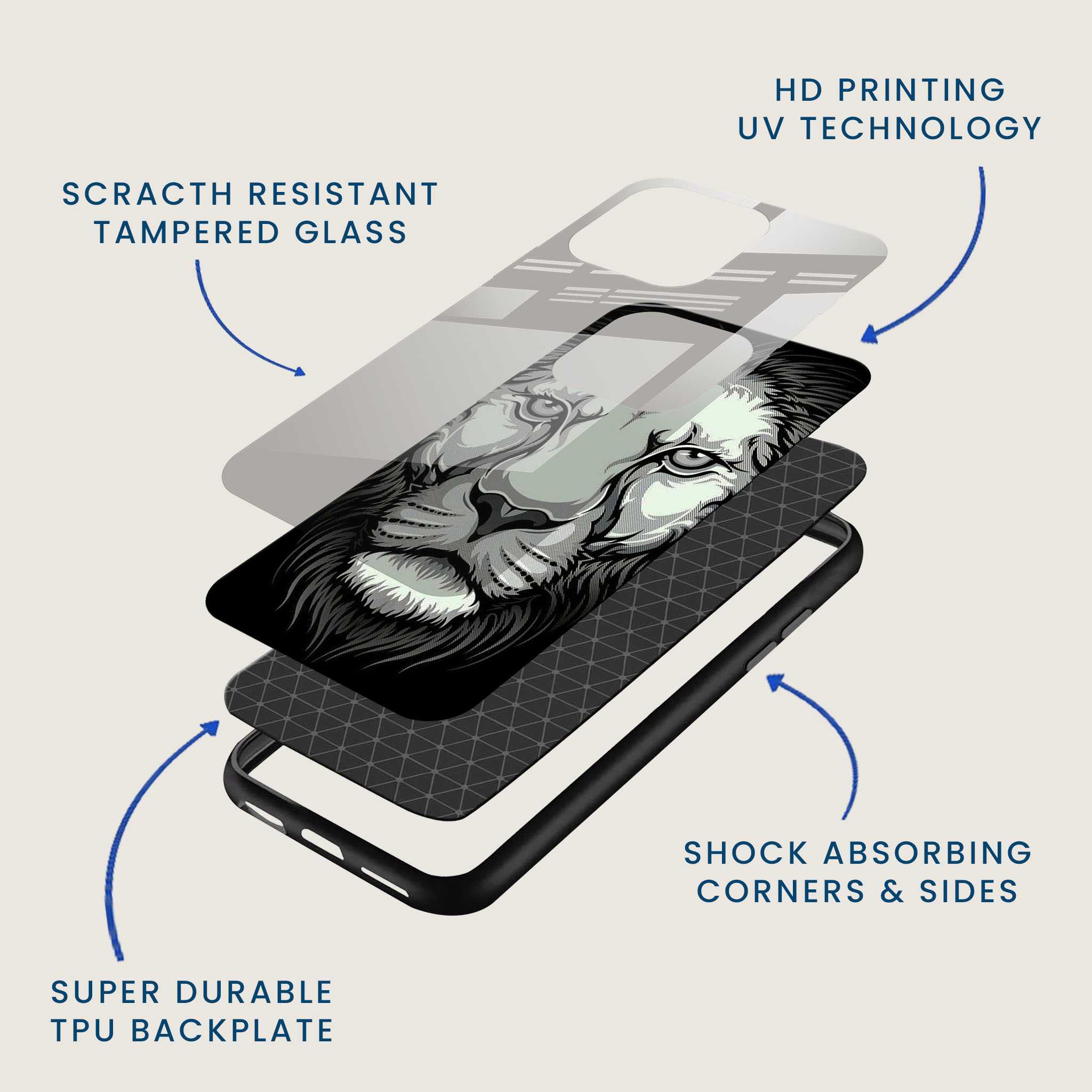 Majestic Lion Mobile Back Cover Layer Image