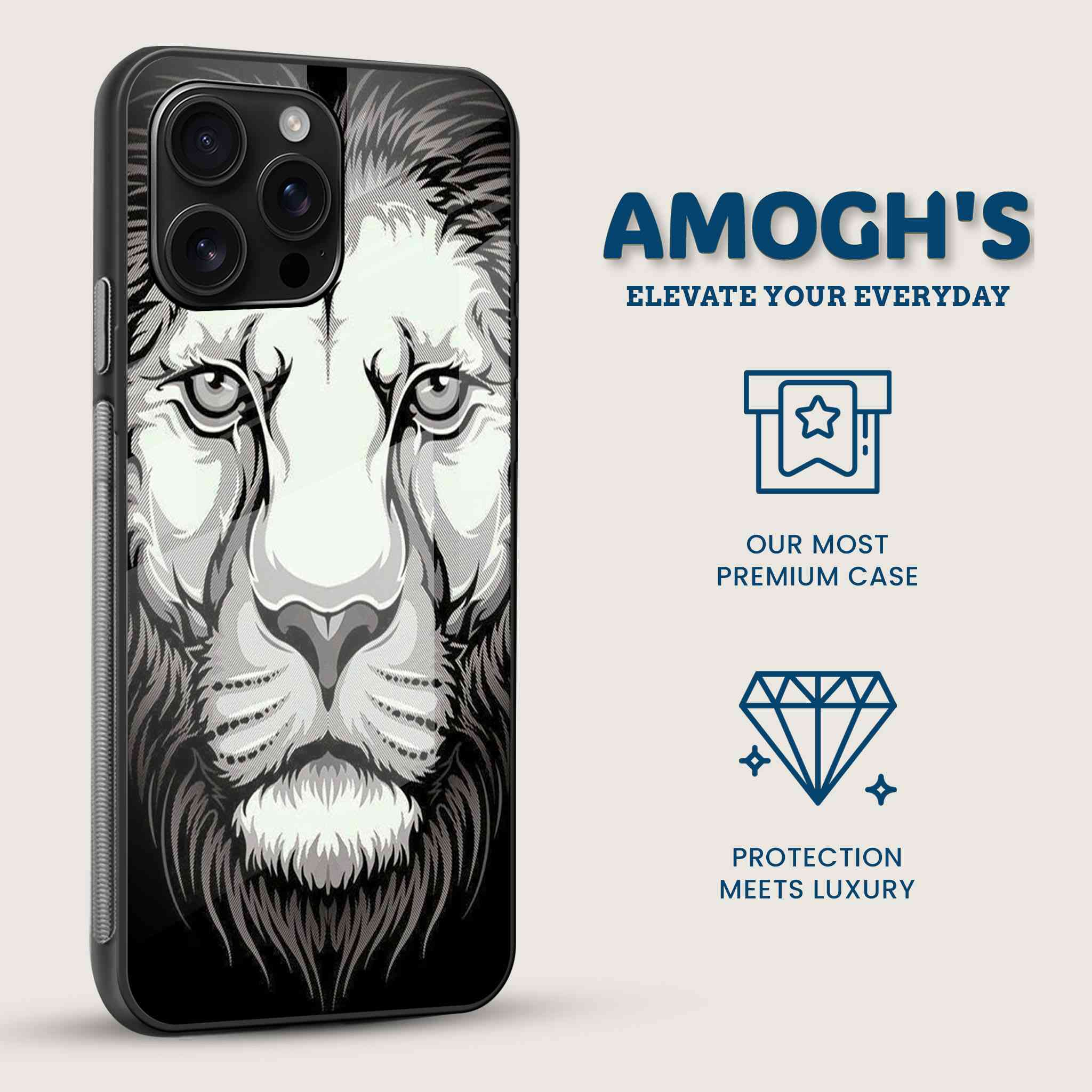 Majestic Lion Mobile Back Cover Side Image
