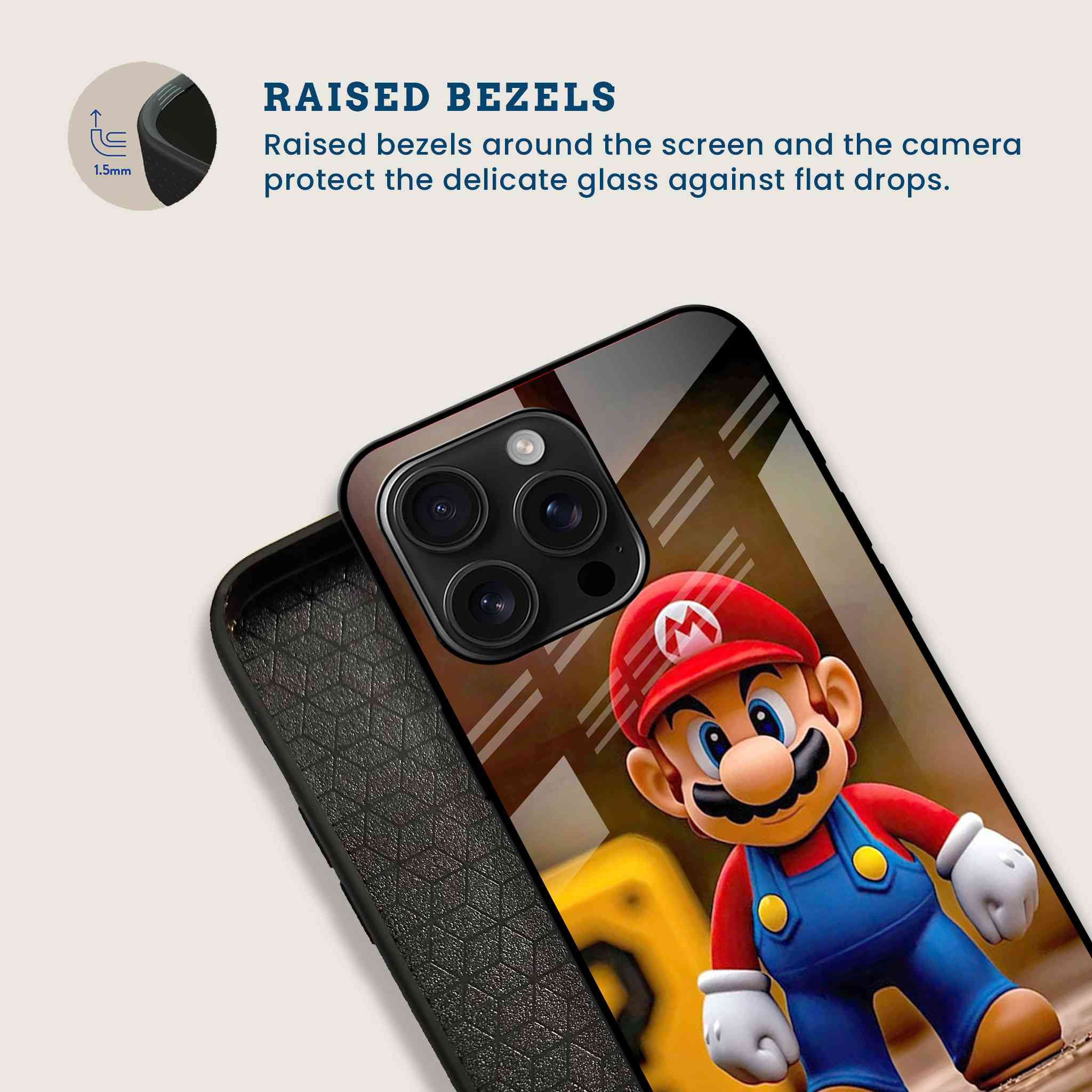 Mario Figurine Mobile Back Cover Bezel Image