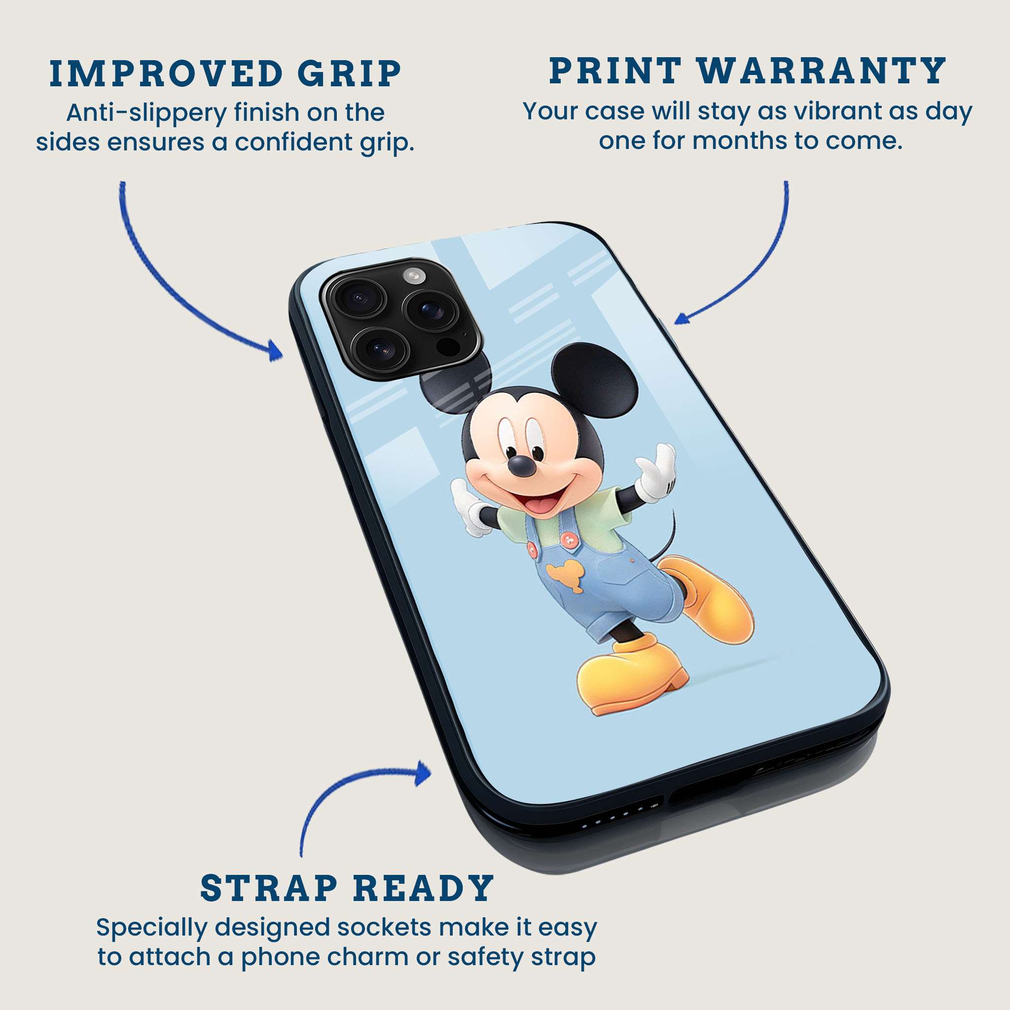 Mickey Mouse Wave Mobile Back Cover Feature Image