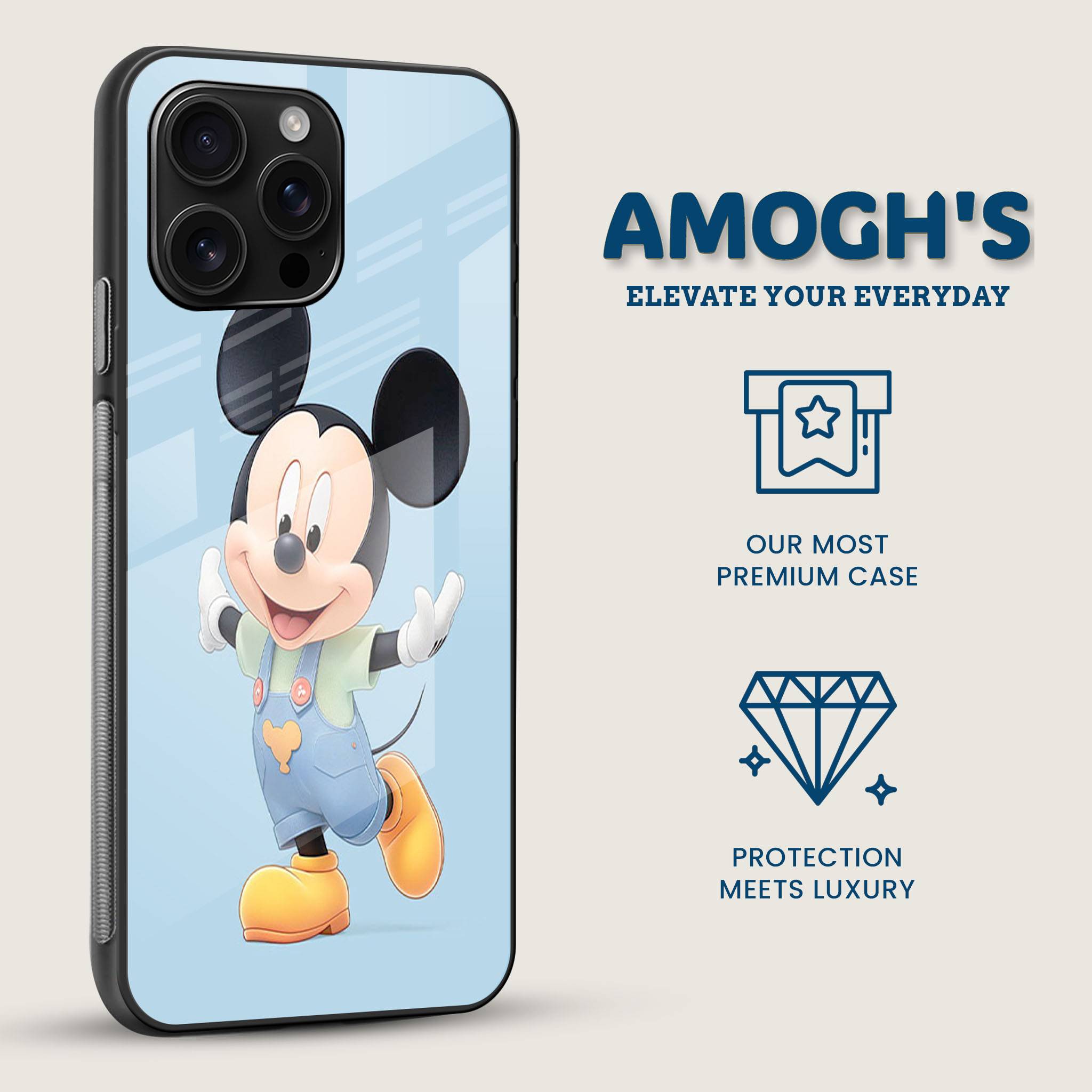 Mickey Mouse Wave Mobile Back Cover Side Image