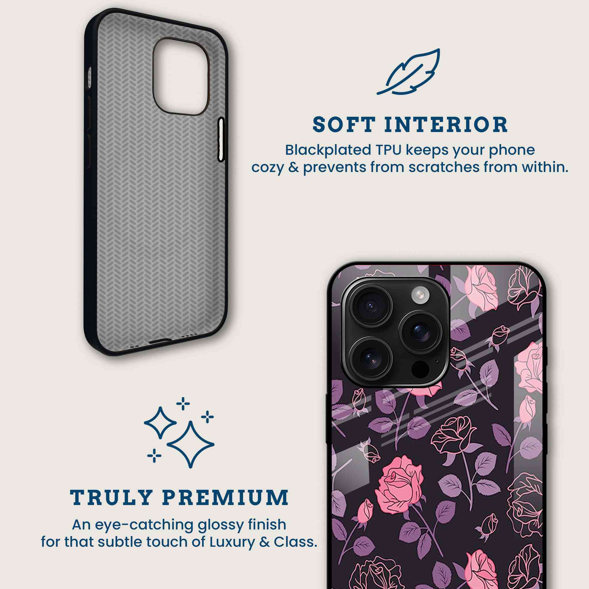 Midnight Roses Mobile Back Cover Brand Image