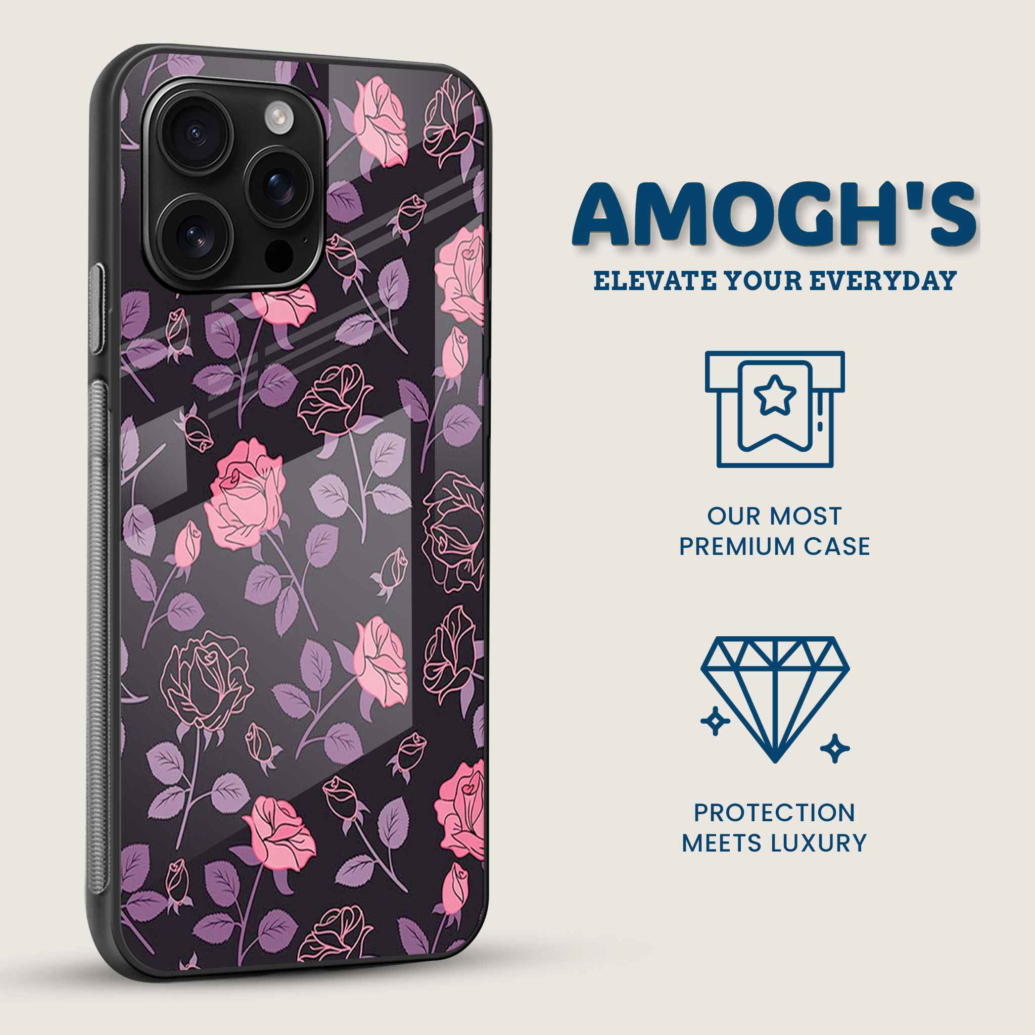 Midnight Roses Mobile Back Cover Side Image
