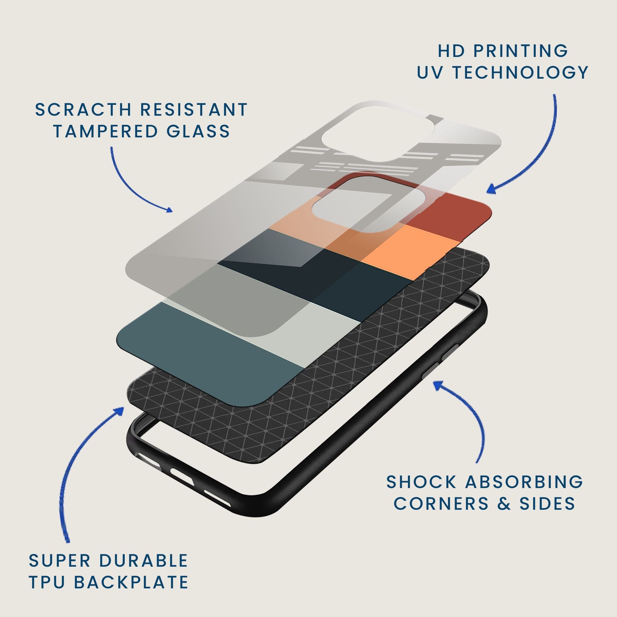 Minimal Bands Mobile Back Cover Layer Image