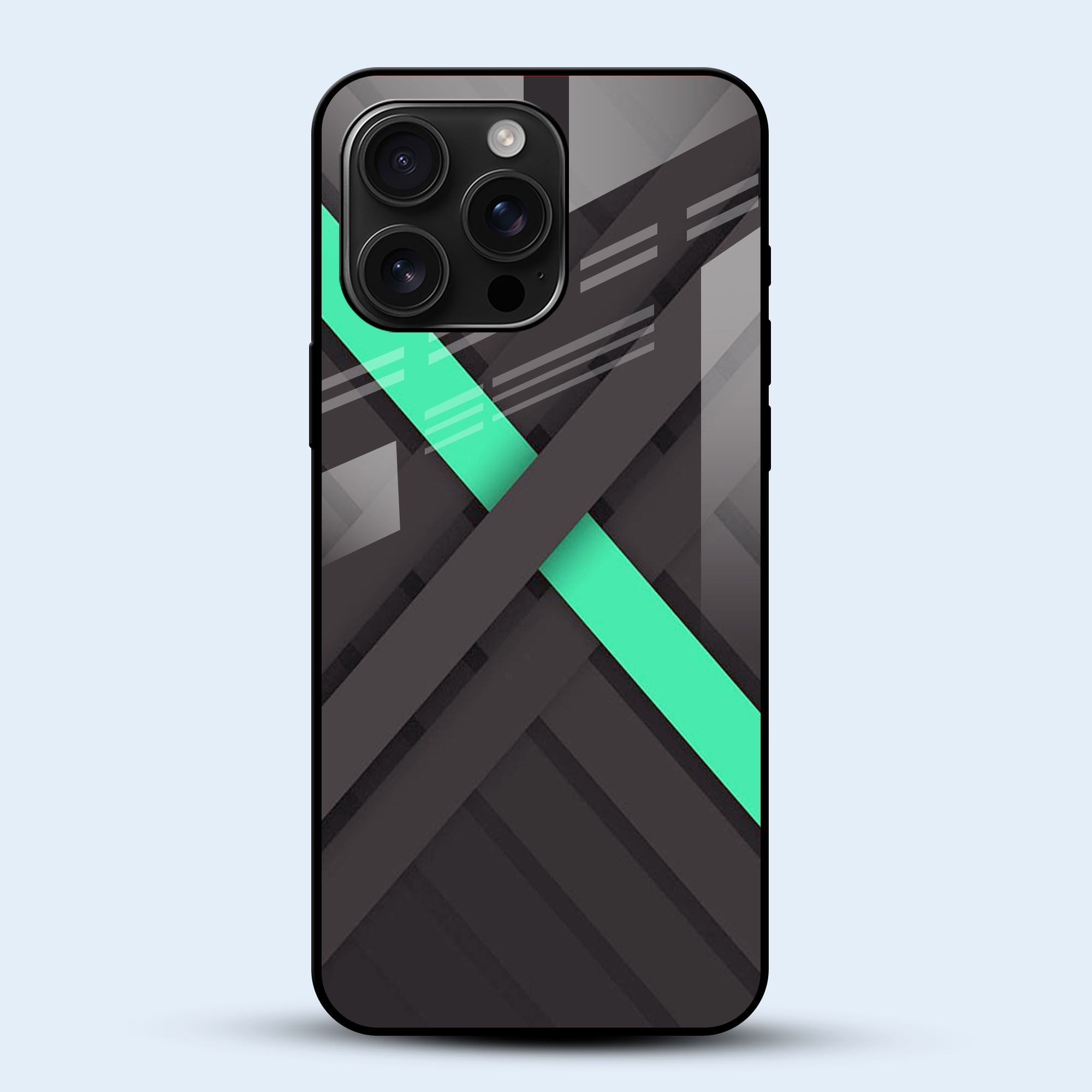 Mint Stripe Mobile Back Cover Main Image