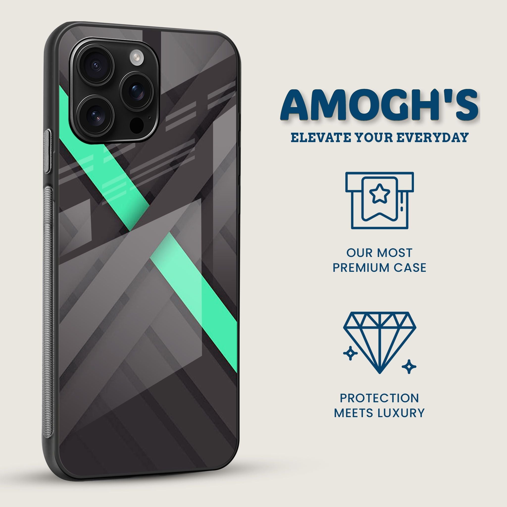 Mint Stripe Mobile Back Cover Side Image