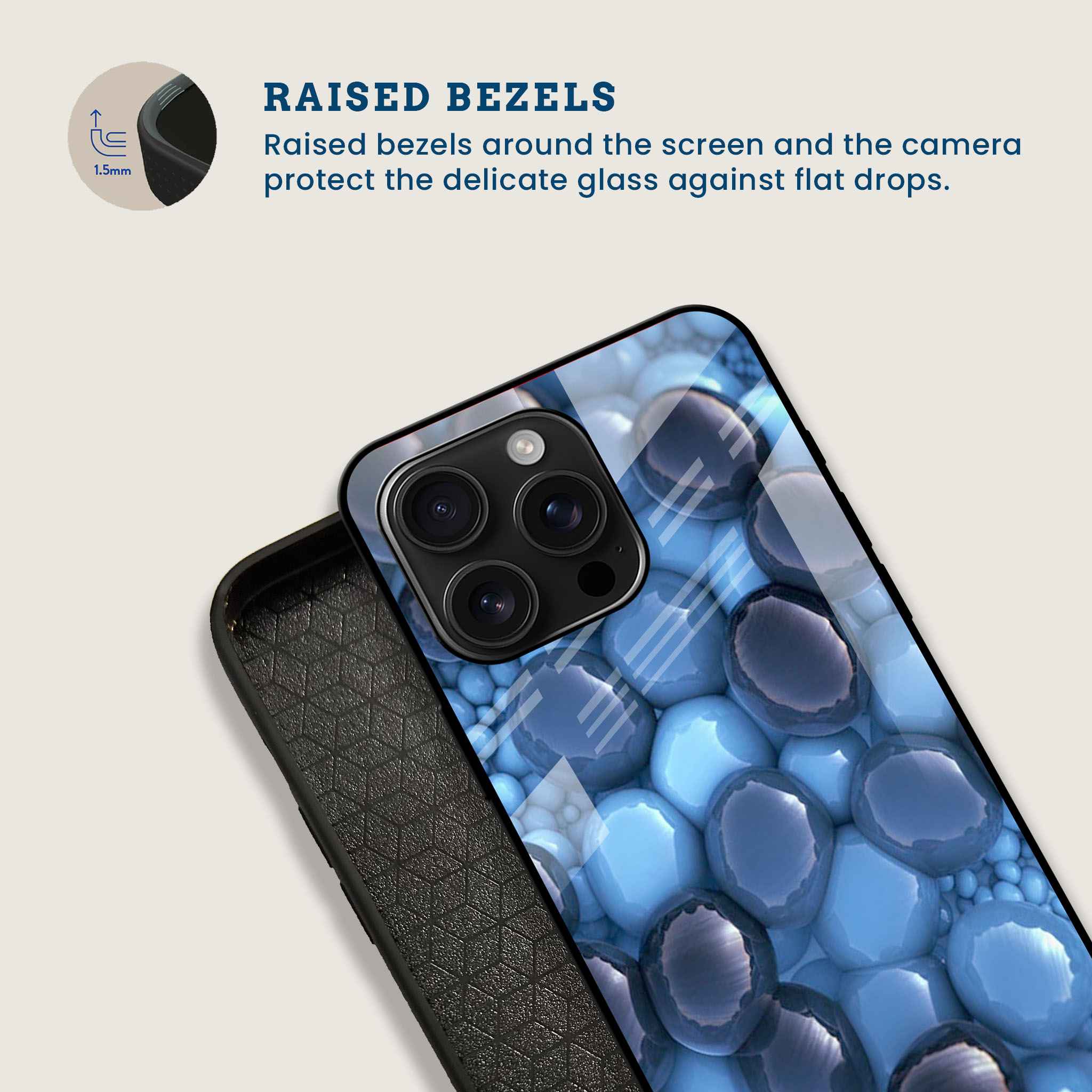 Modern Blue Pebble Mobile Back Cover Bezel Image