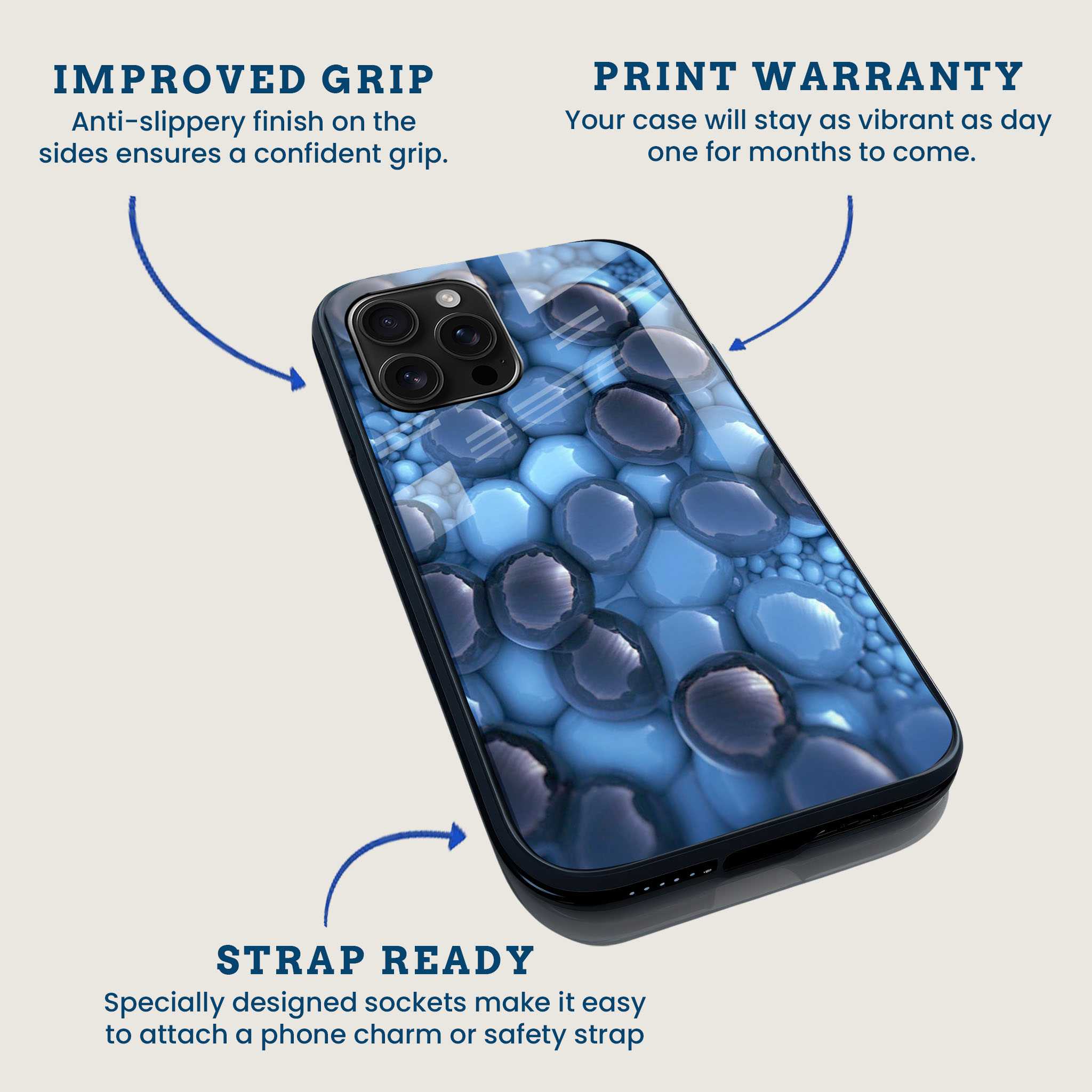 Modern Blue Pebble Mobile Back Cover Feature Image