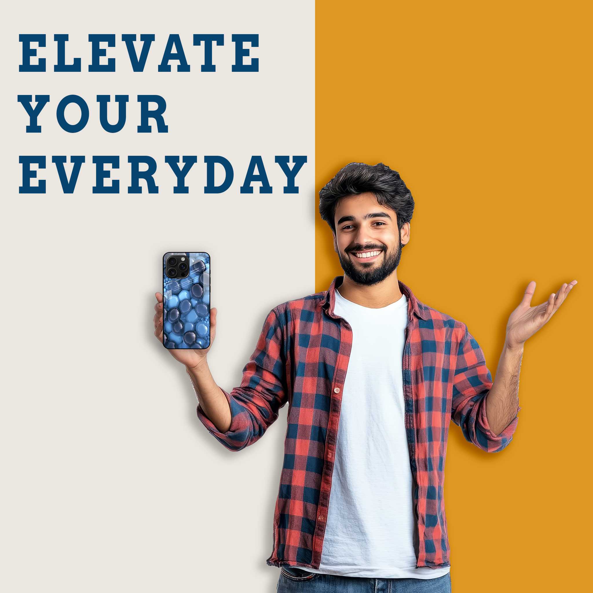 Modern Blue Pebble Mobile Back Cover Man Image