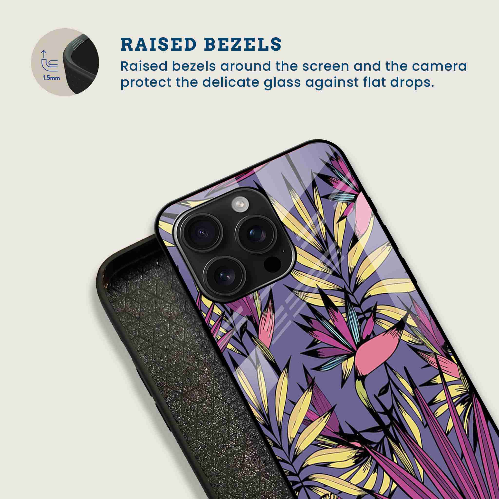 Modern Boho Leaf Mobile Back Cover Bezel Image