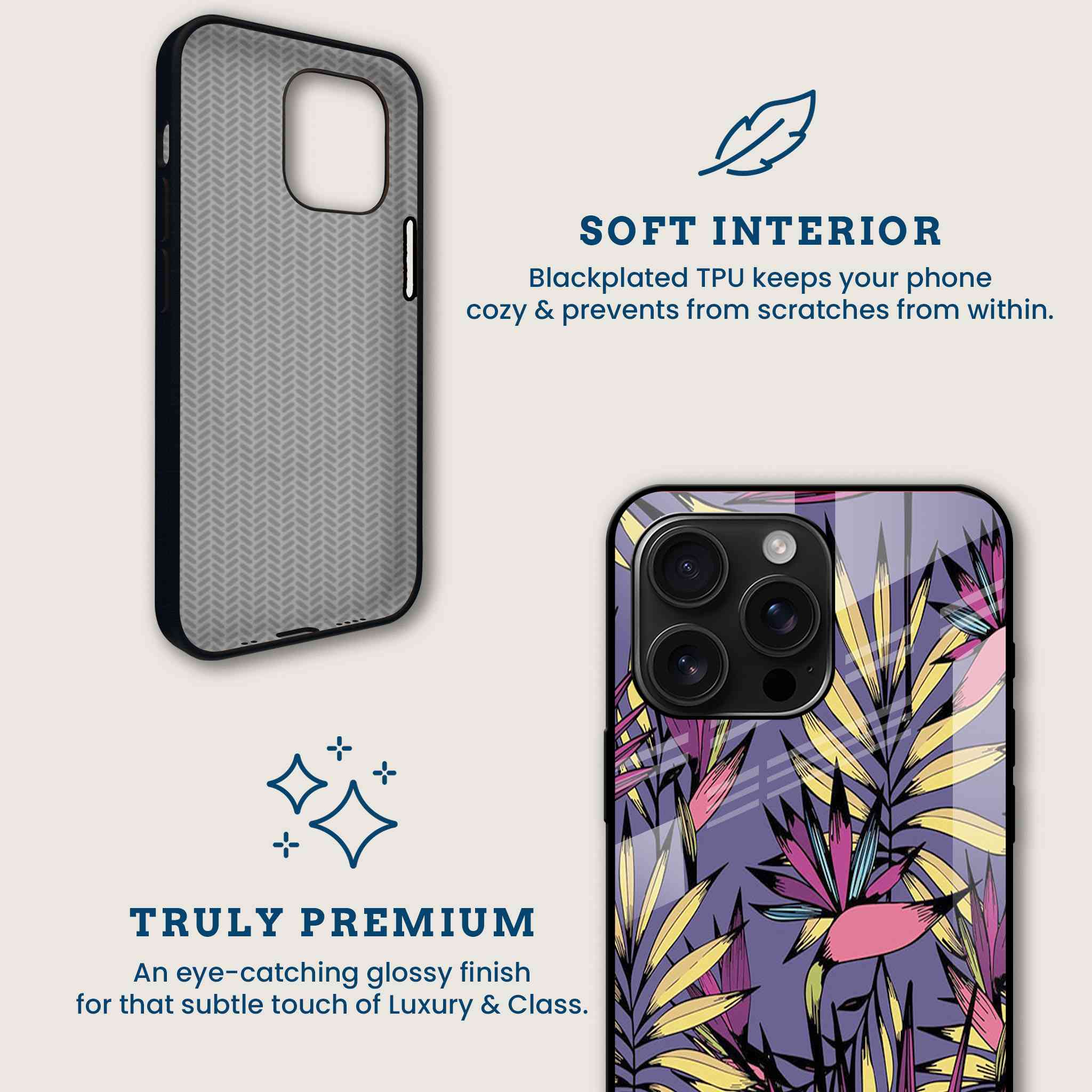 Modern Boho Leaf Mobile Back Cover Brand Image