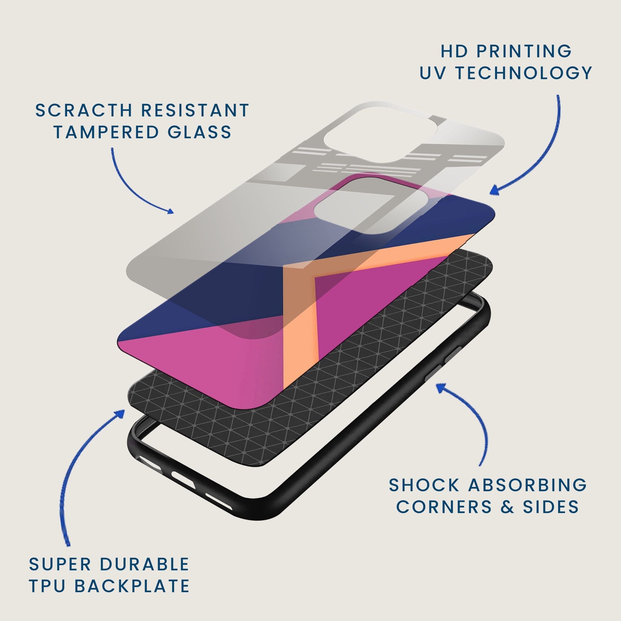 Modern Chevron Chic Mobile Back Cover Layer Image