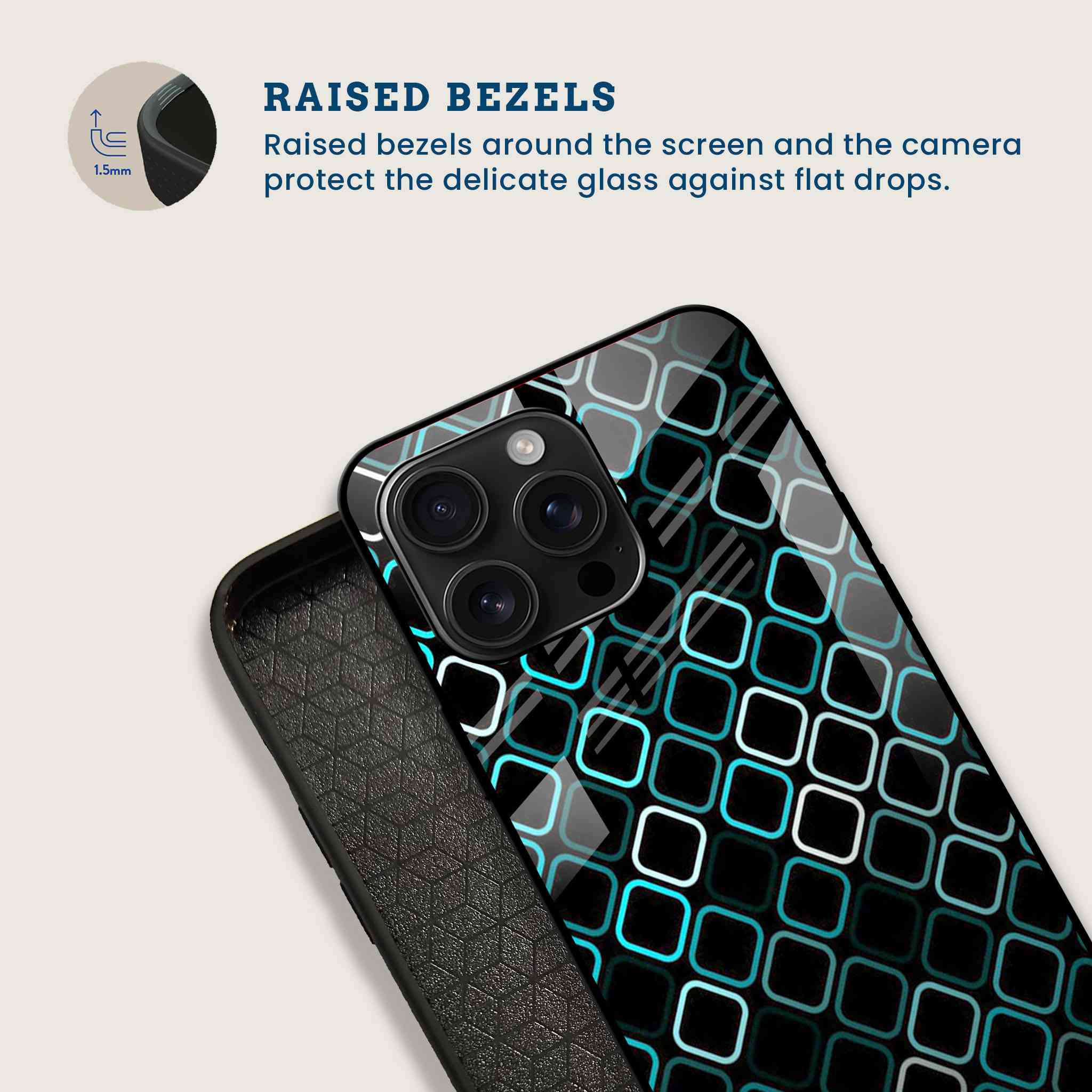 Modern Minimalist Grid Mobile Back Cover Bezel Image