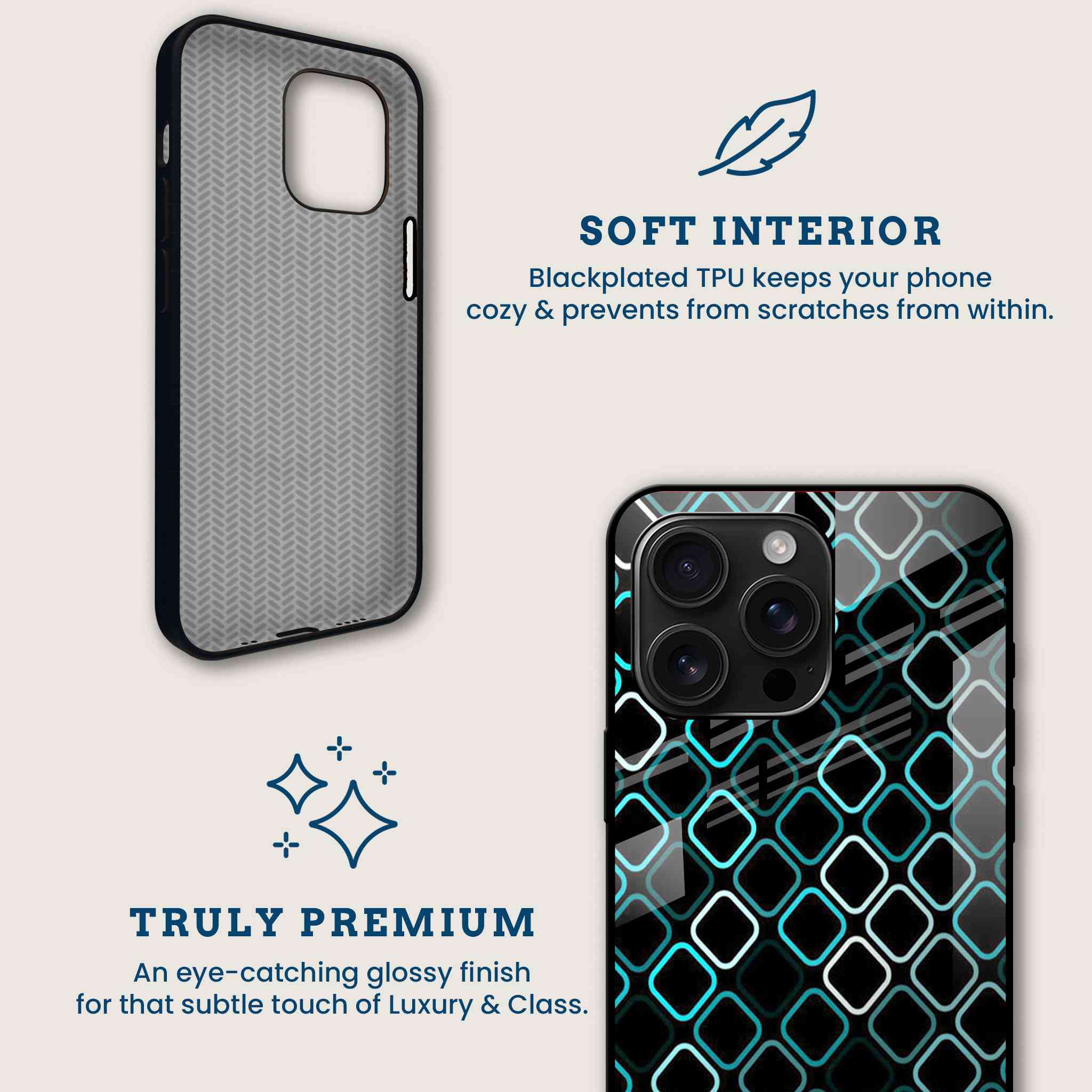 Modern Minimalist Grid Mobile Back Cover Brand Image