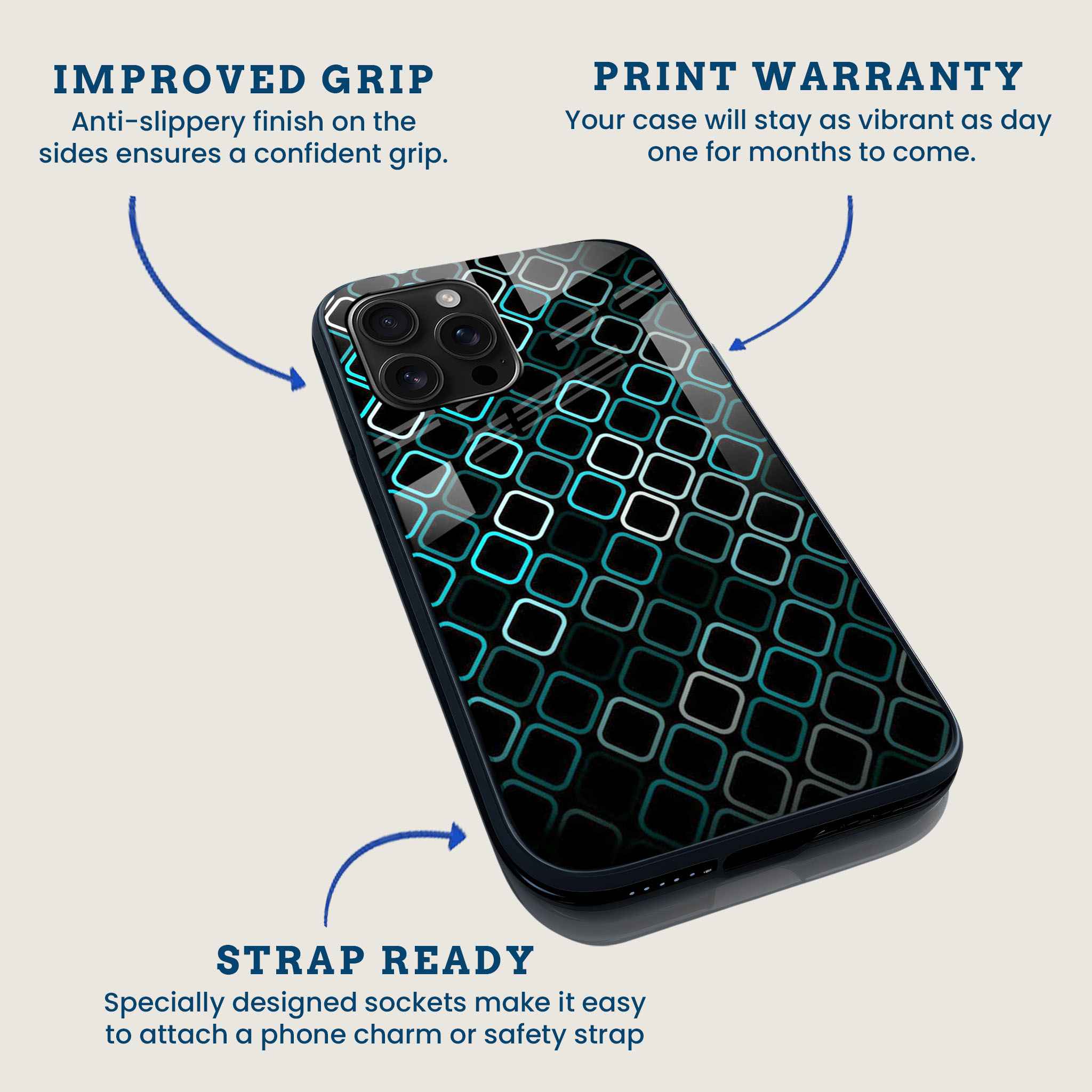 Modern Minimalist Grid Mobile Back Cover Feature Image