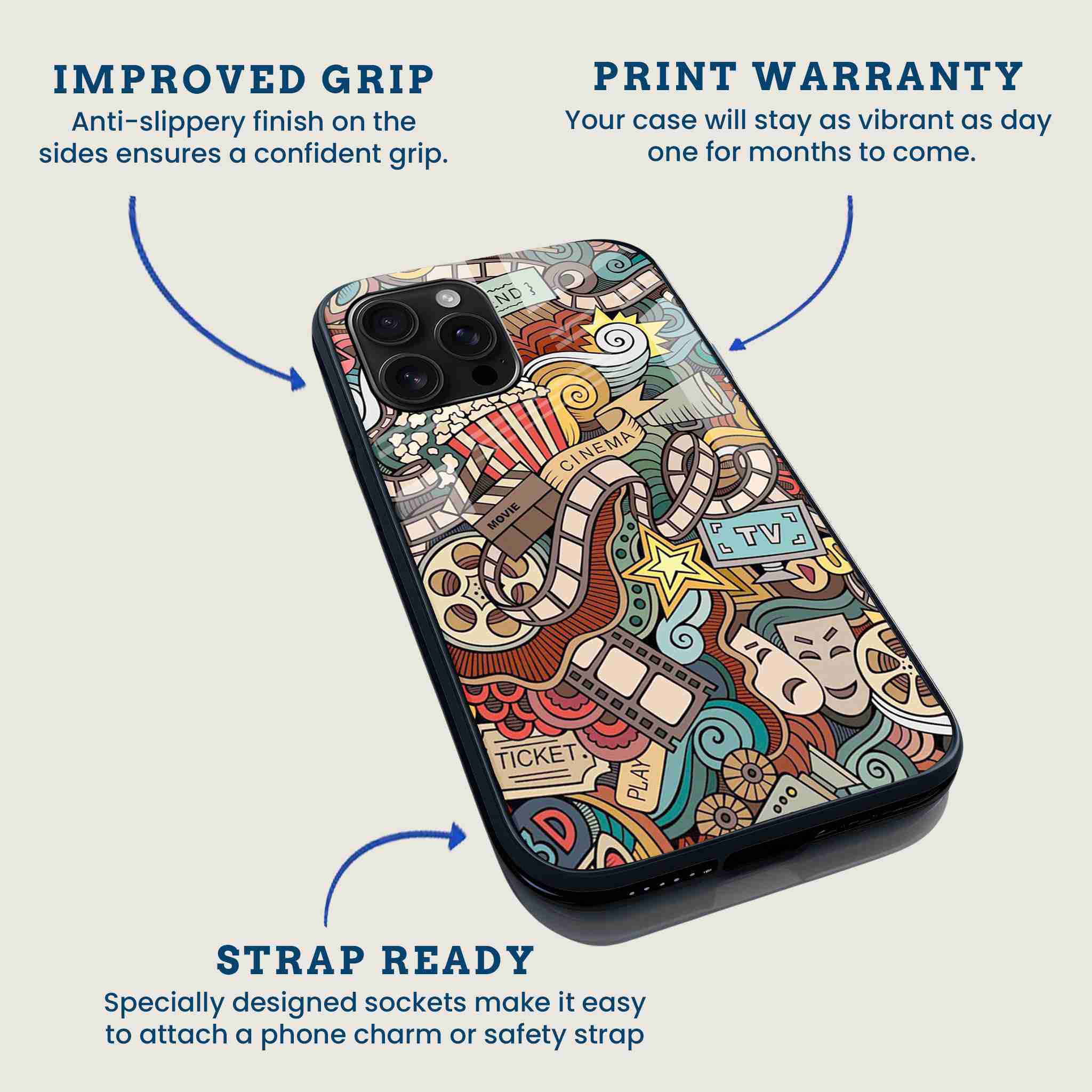 Movie Buff Doodle Mobile Back Cover Feature Image