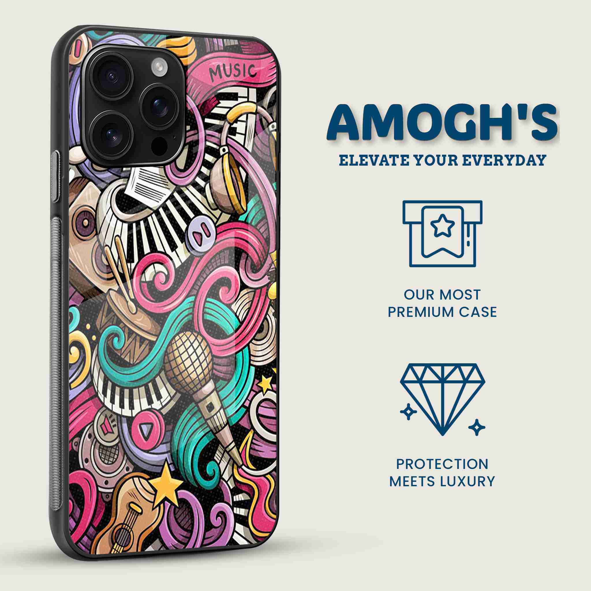 Musical Notes Mobile Back Cover Side Image