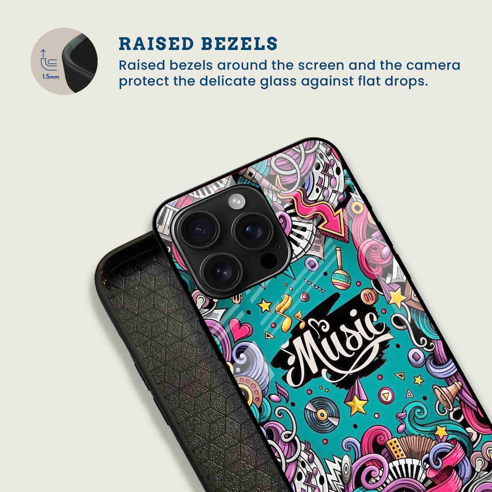 Musical Notes Mobile Back Cover Bezel Image