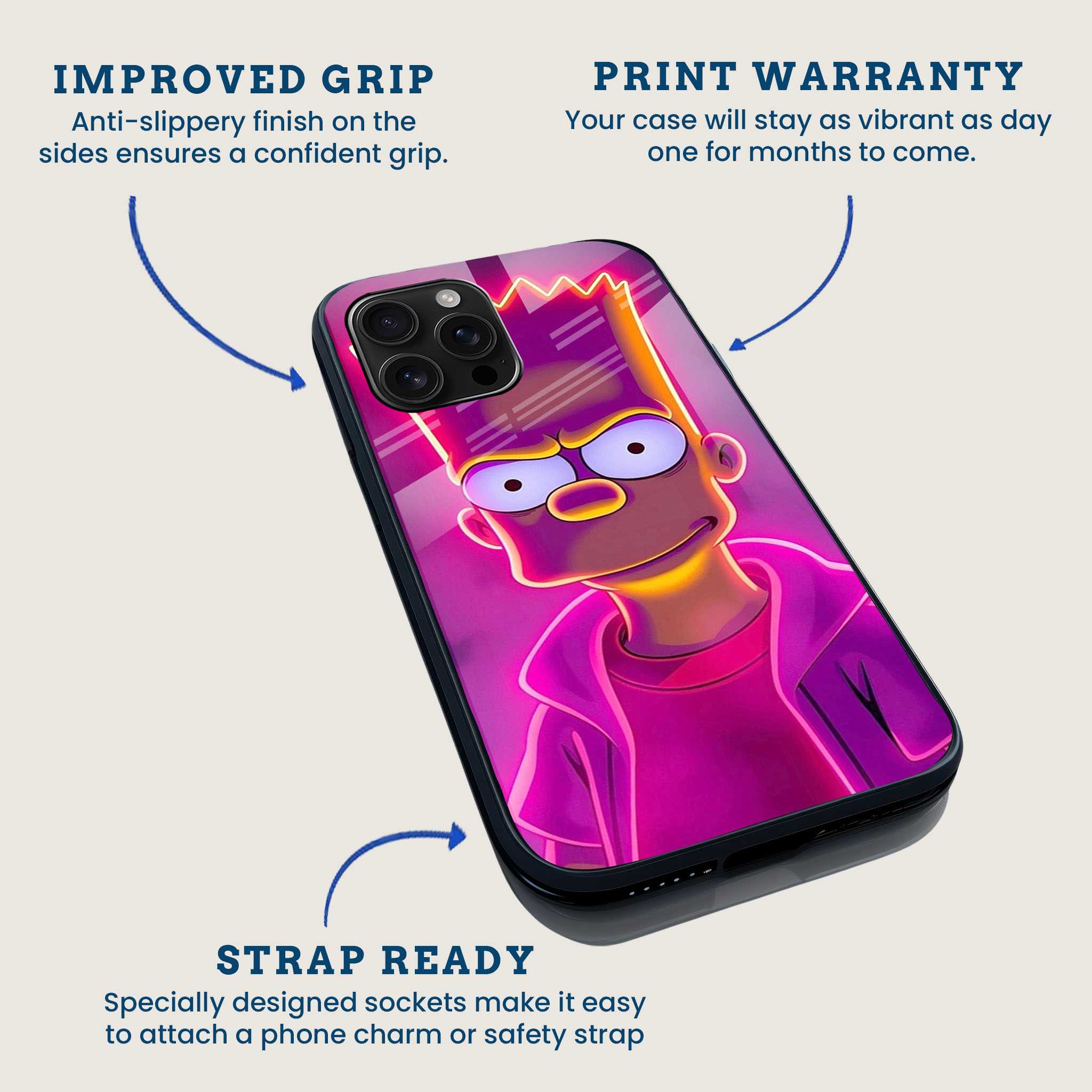 Neon Simpson Mobile Back Cover Feature Image