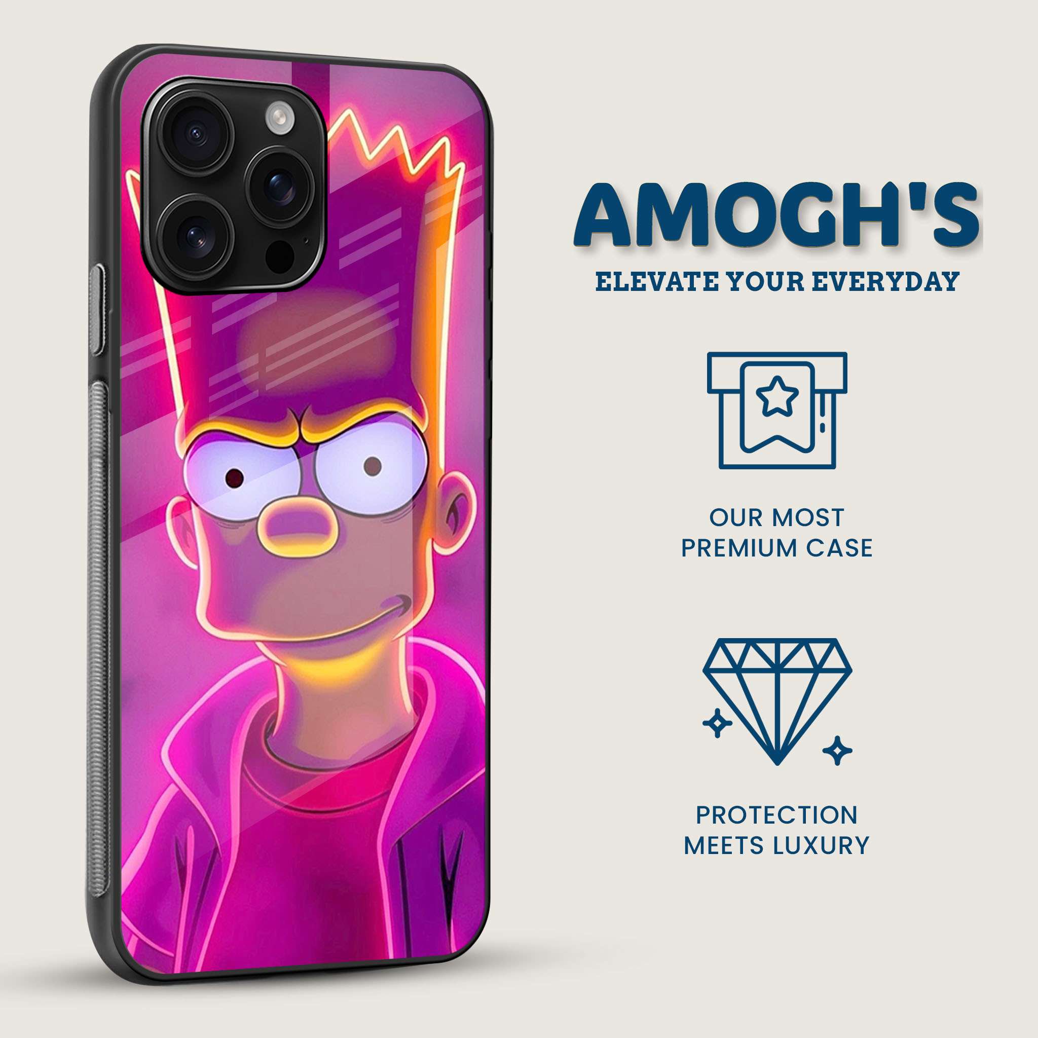 Neon Simpson Mobile Back Cover Side Image