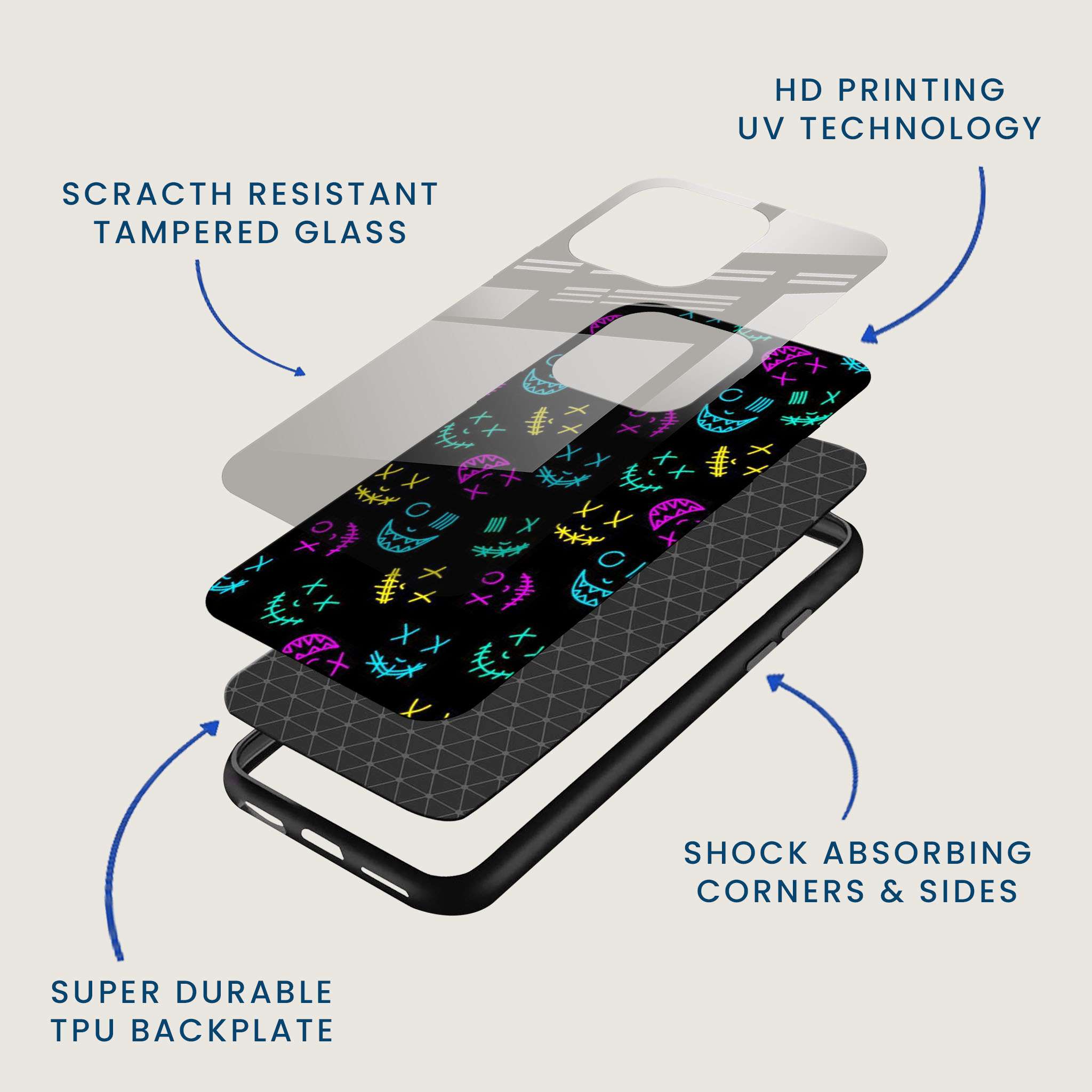 Neon Spooky Mobile Back Cover Layer Image