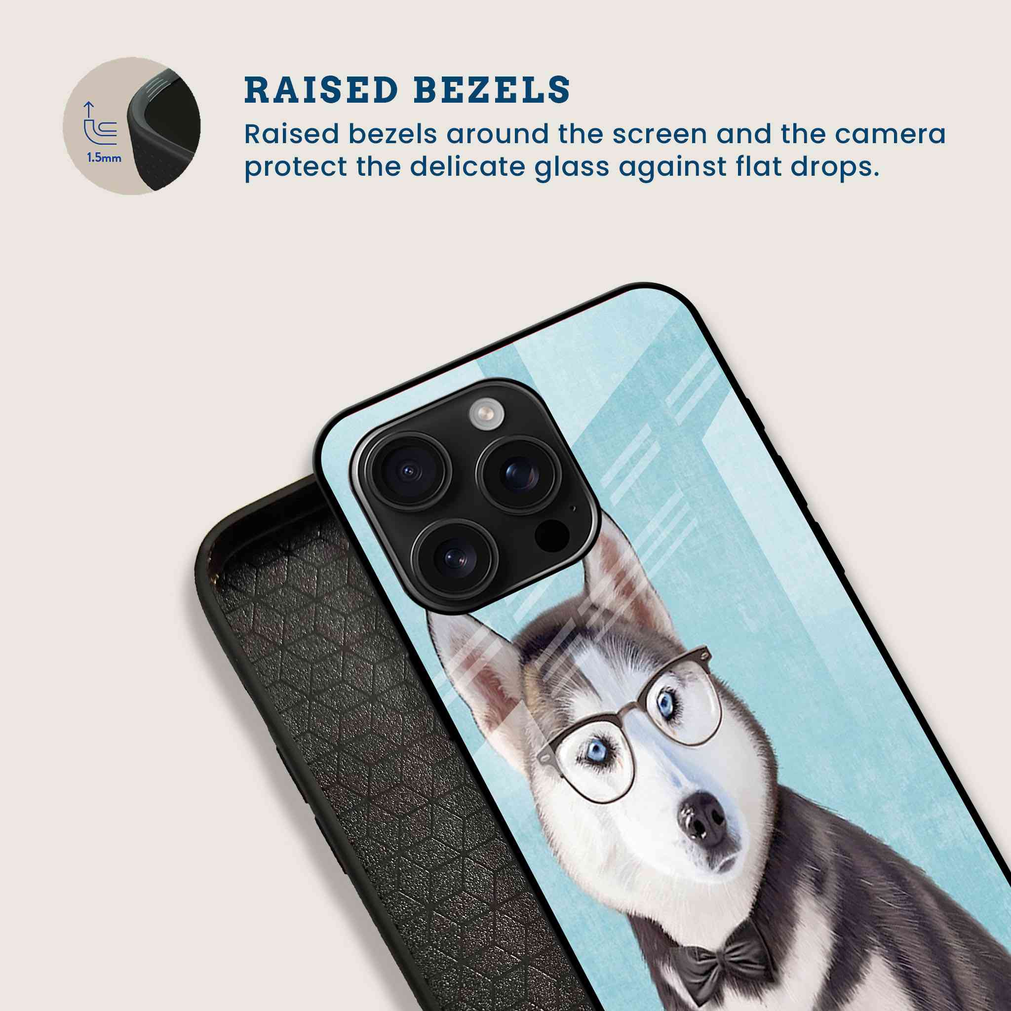 Nerdy Husky Mobile Back Cover Bezel Image