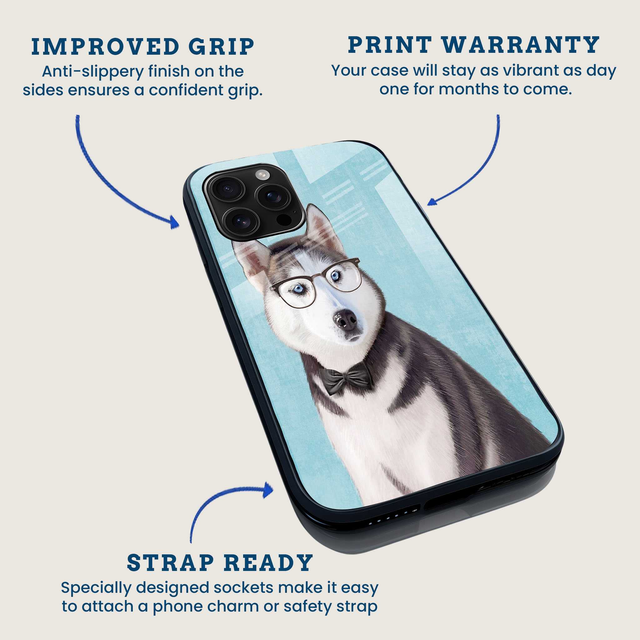 Nerdy Husky Mobile Back Cover Feature Image