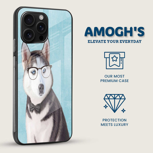 Nerdy Husky Mobile Back Cover Side Image