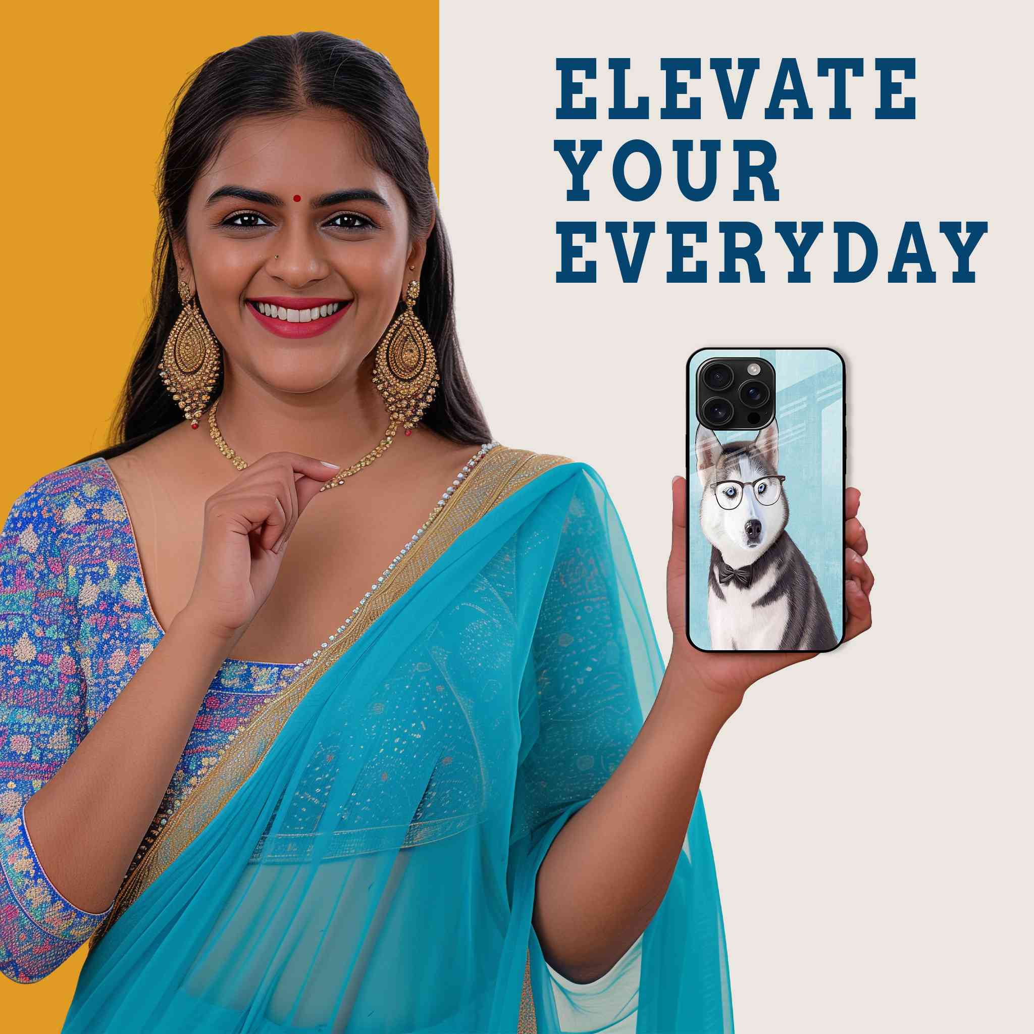 Nerdy Husky Mobile Back Cover Woman Image