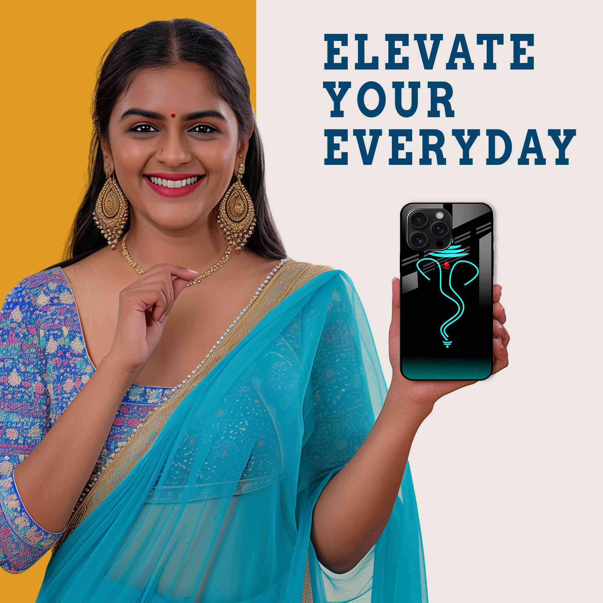 Om Ganeshaya Mobile Back Cover Woman Image