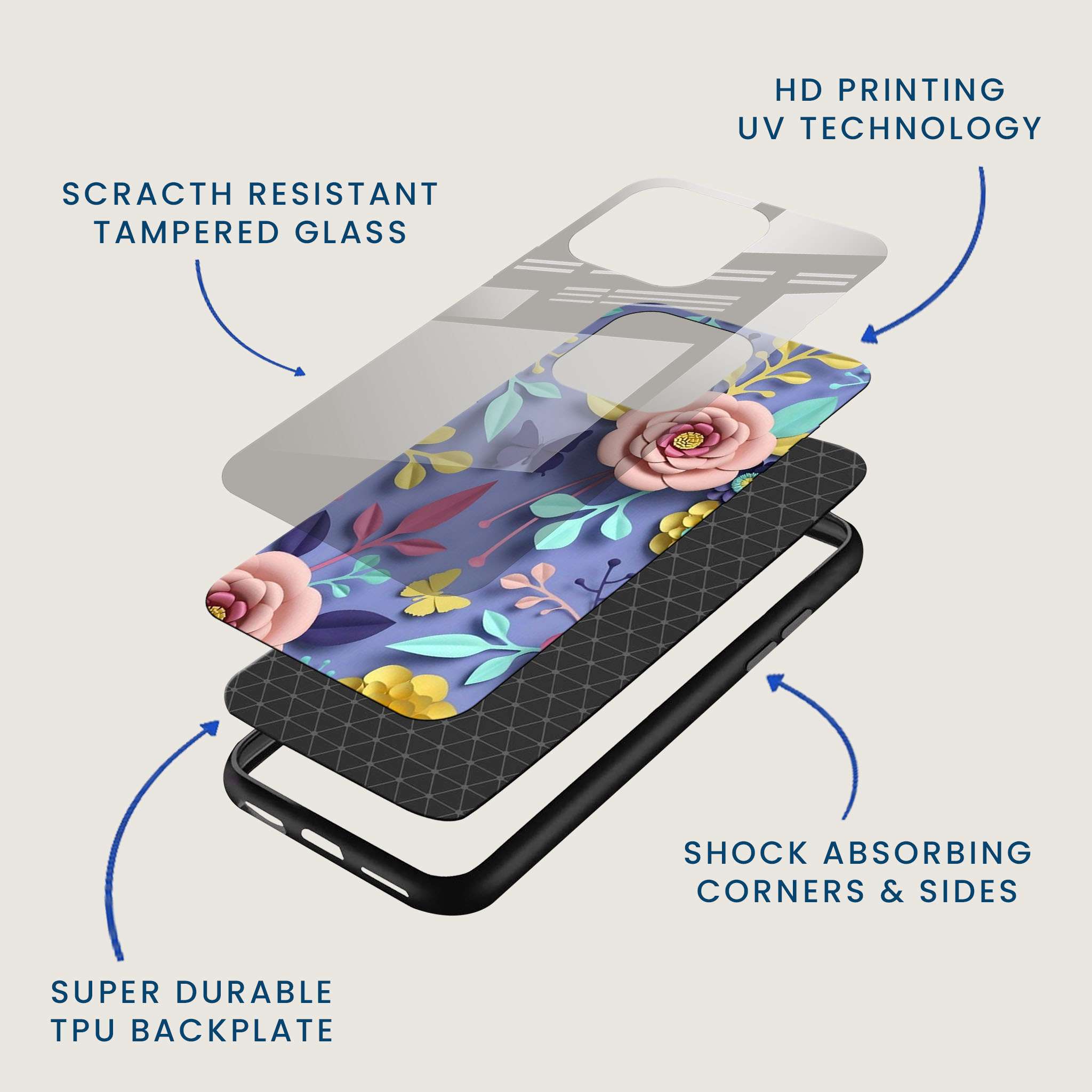 Pastel Petals Mobile Back Cover Layer Image
