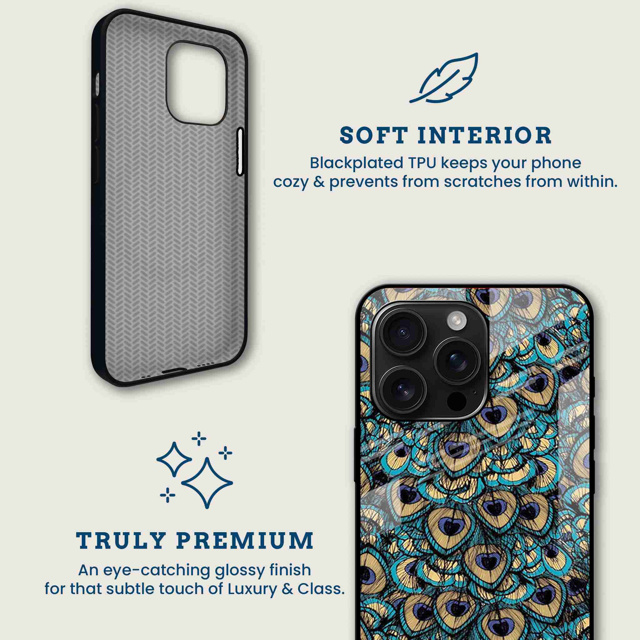 Peacock Plume Mobile Back Cover Brand Image