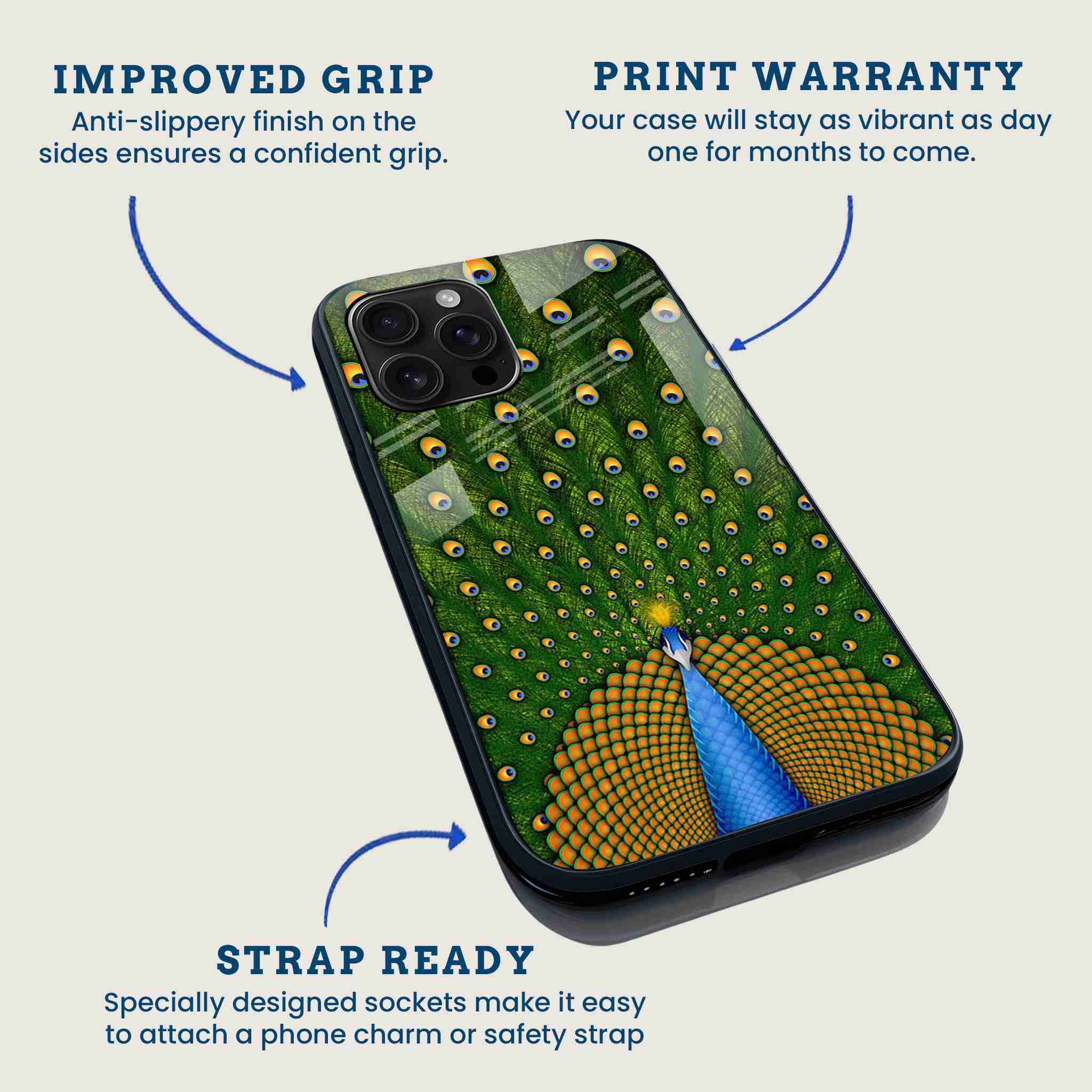 Peacock Pride Vibrant Mobile Back Cover Feature Image