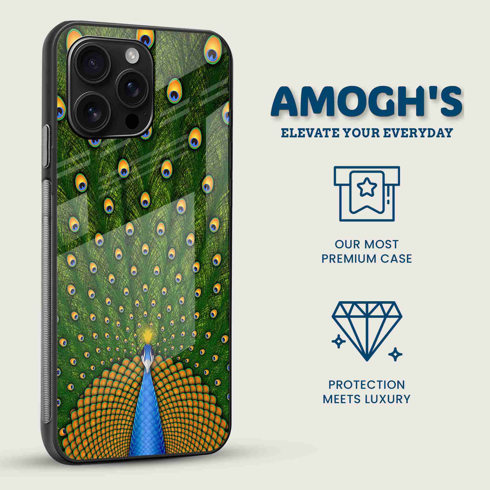 Peacock Pride Vibrant Mobile Back Cover Side Image