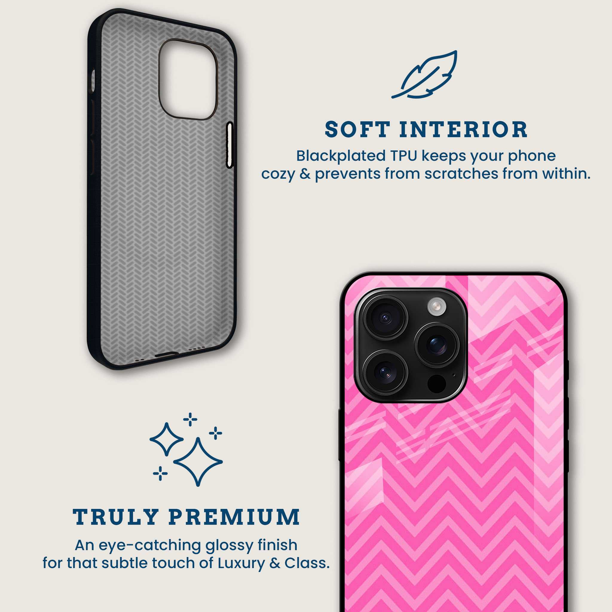 Pink ZigZag Mobile Back Cover Brand Image