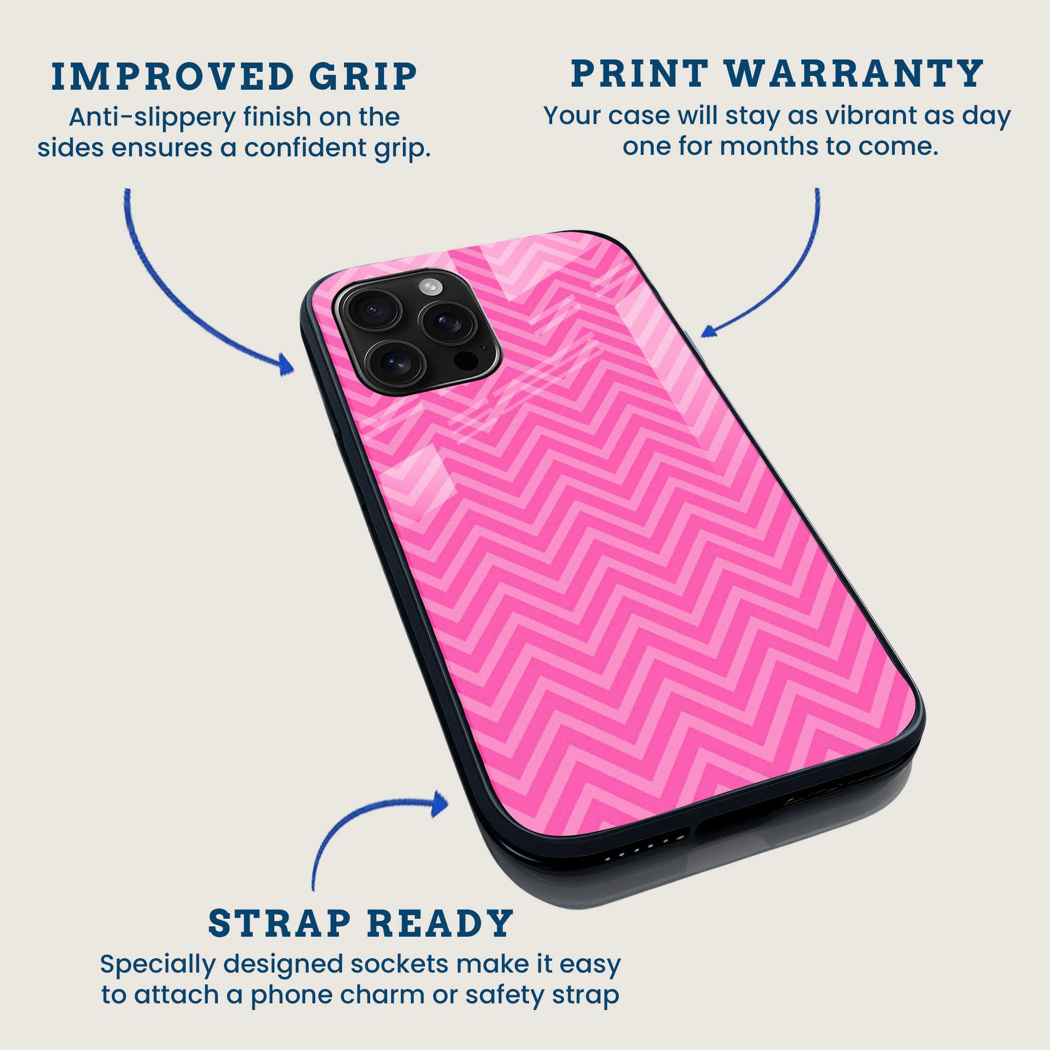 Pink ZigZag Mobile Back Cover Feature Image