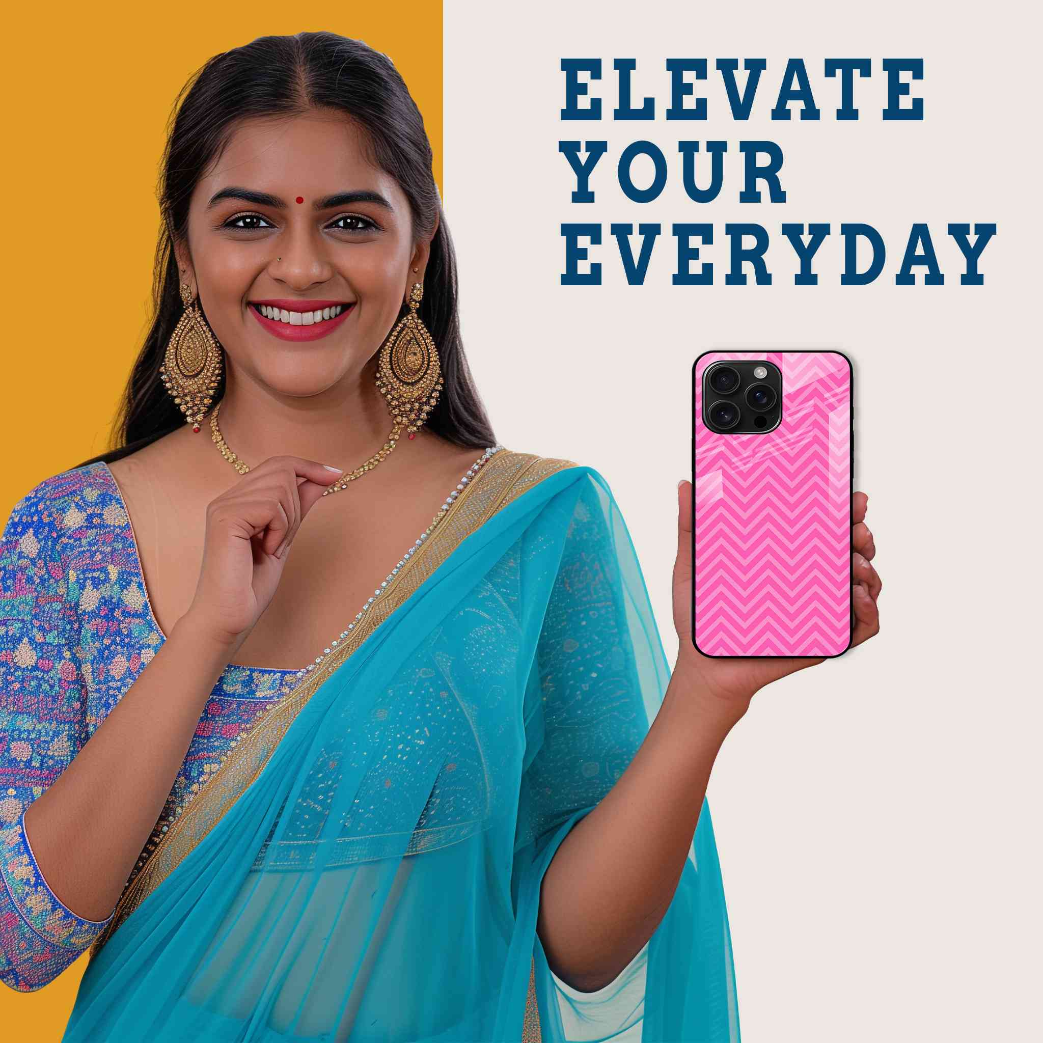 Pink ZigZag Mobile Back Cover Woman Image