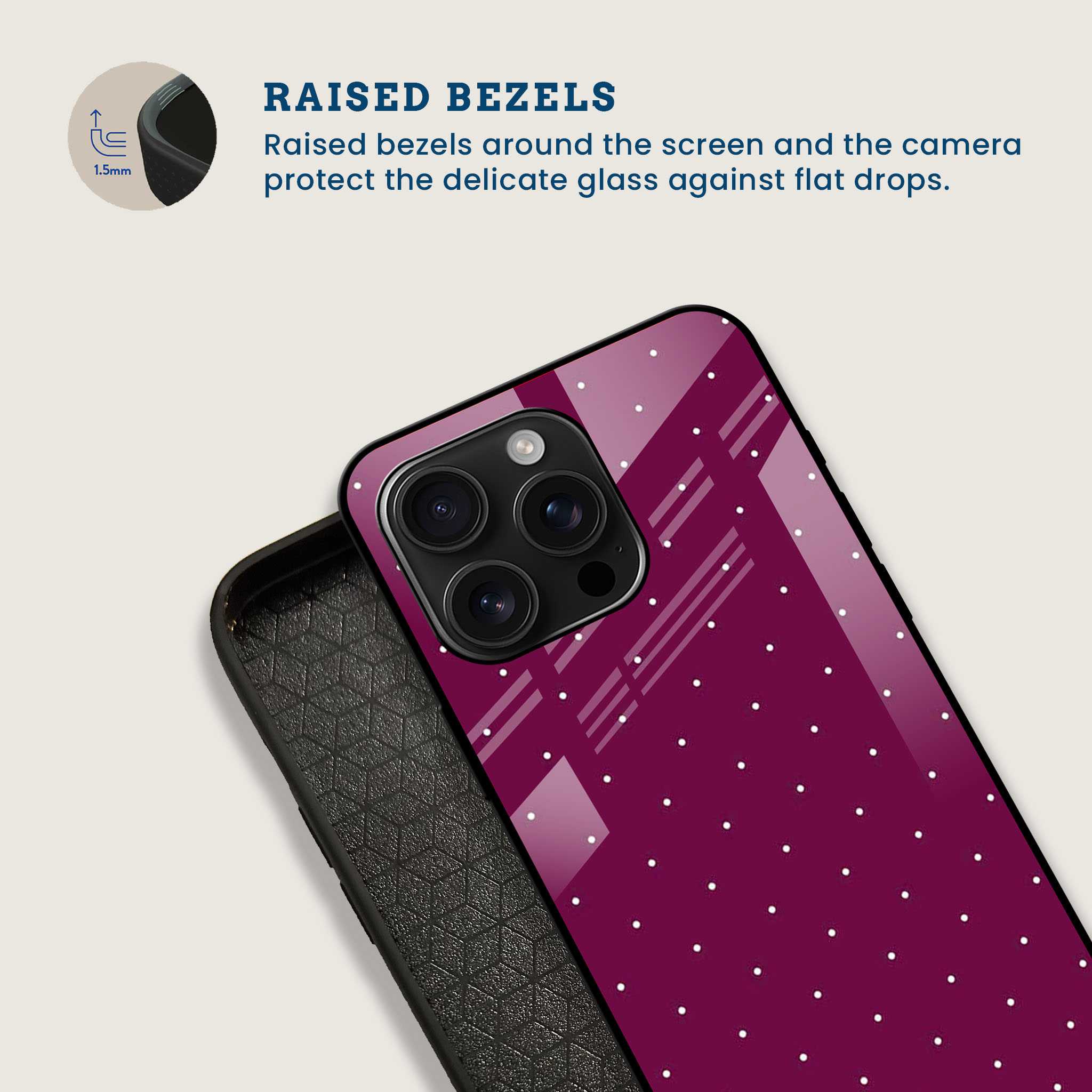 Plum Dots Retro Mobile Back Cover Bezel Image