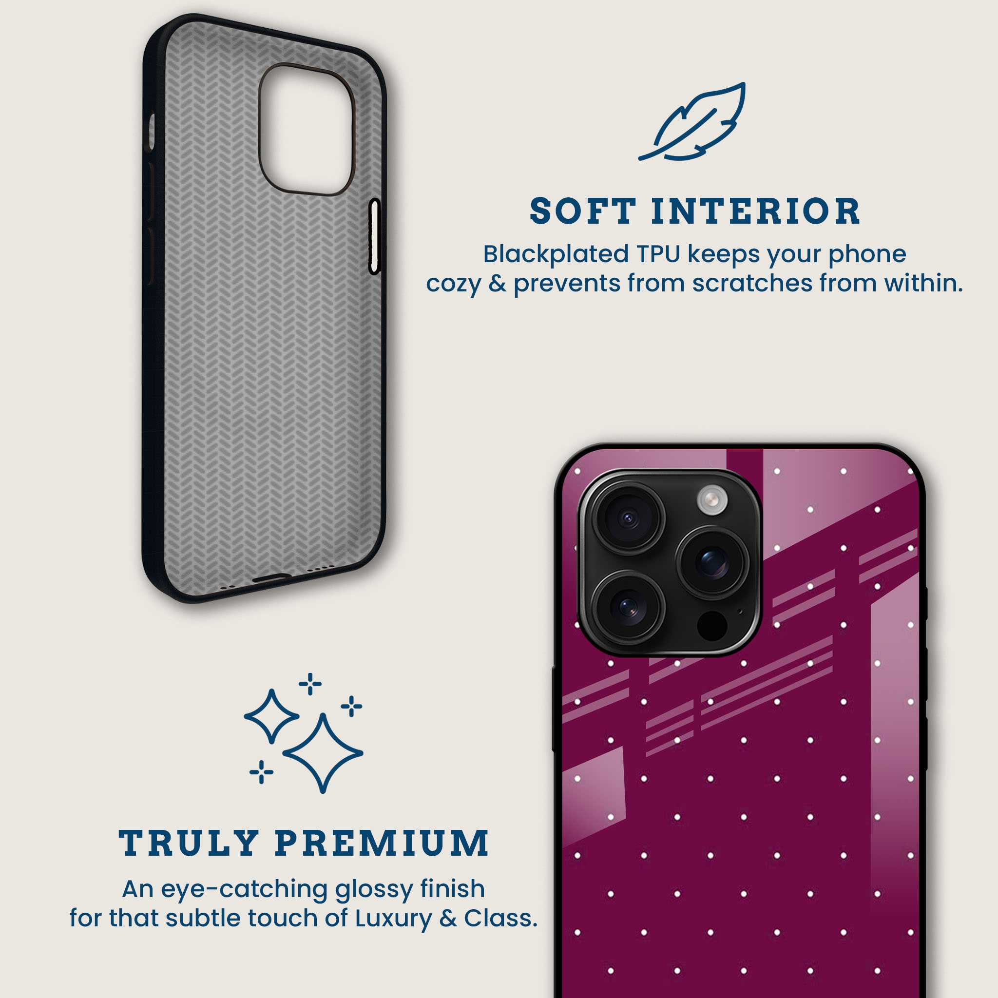 Plum Dots Retro Mobile Back Cover Brand Image