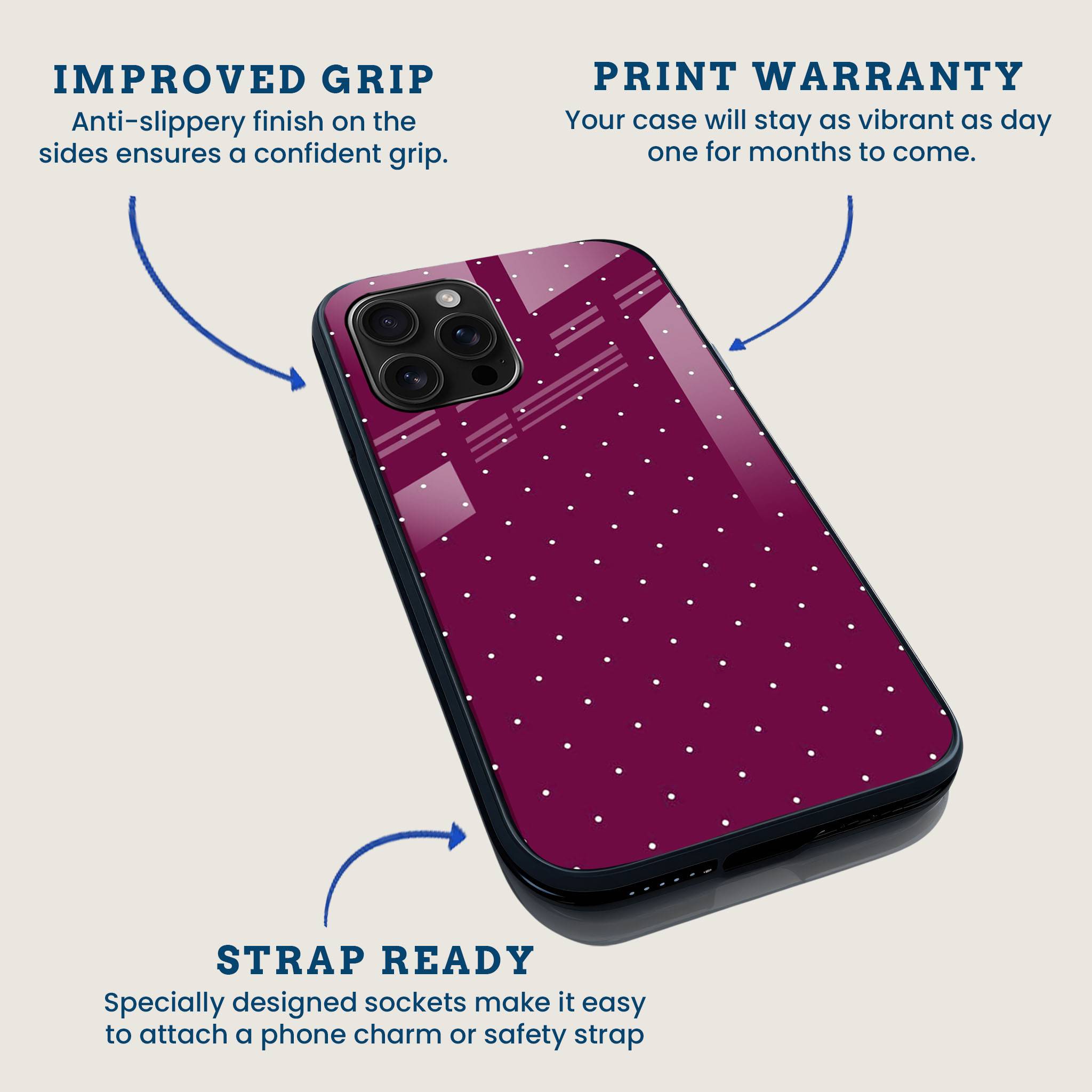 Plum Dots Retro Mobile Back Cover Feature Image