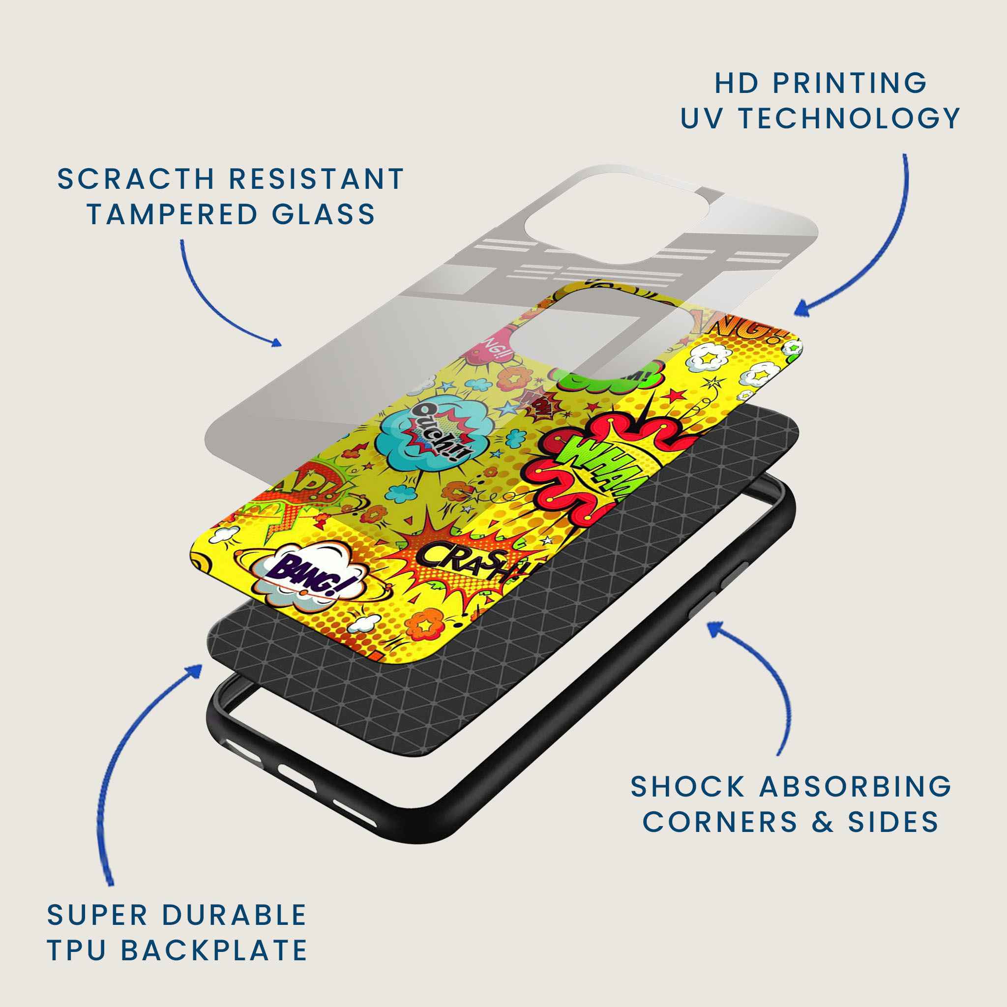 Pow Comic Pop Mobile Back Cover Layer Image
