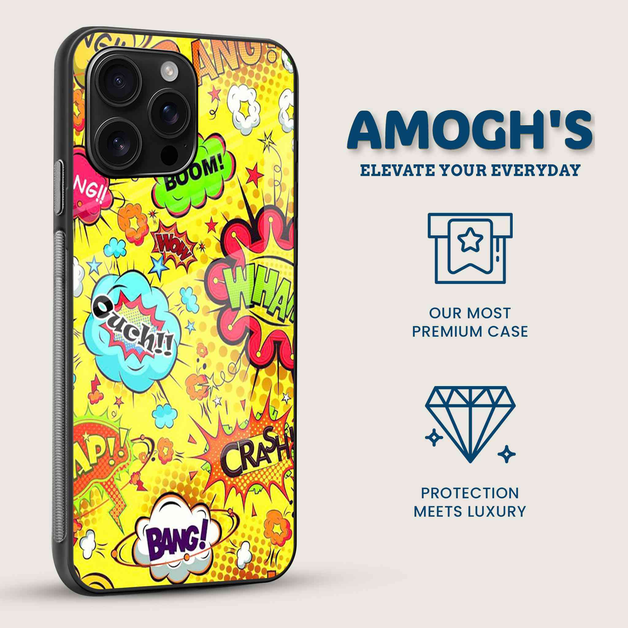 Pow Comic Pop Mobile Back Cover Side Image