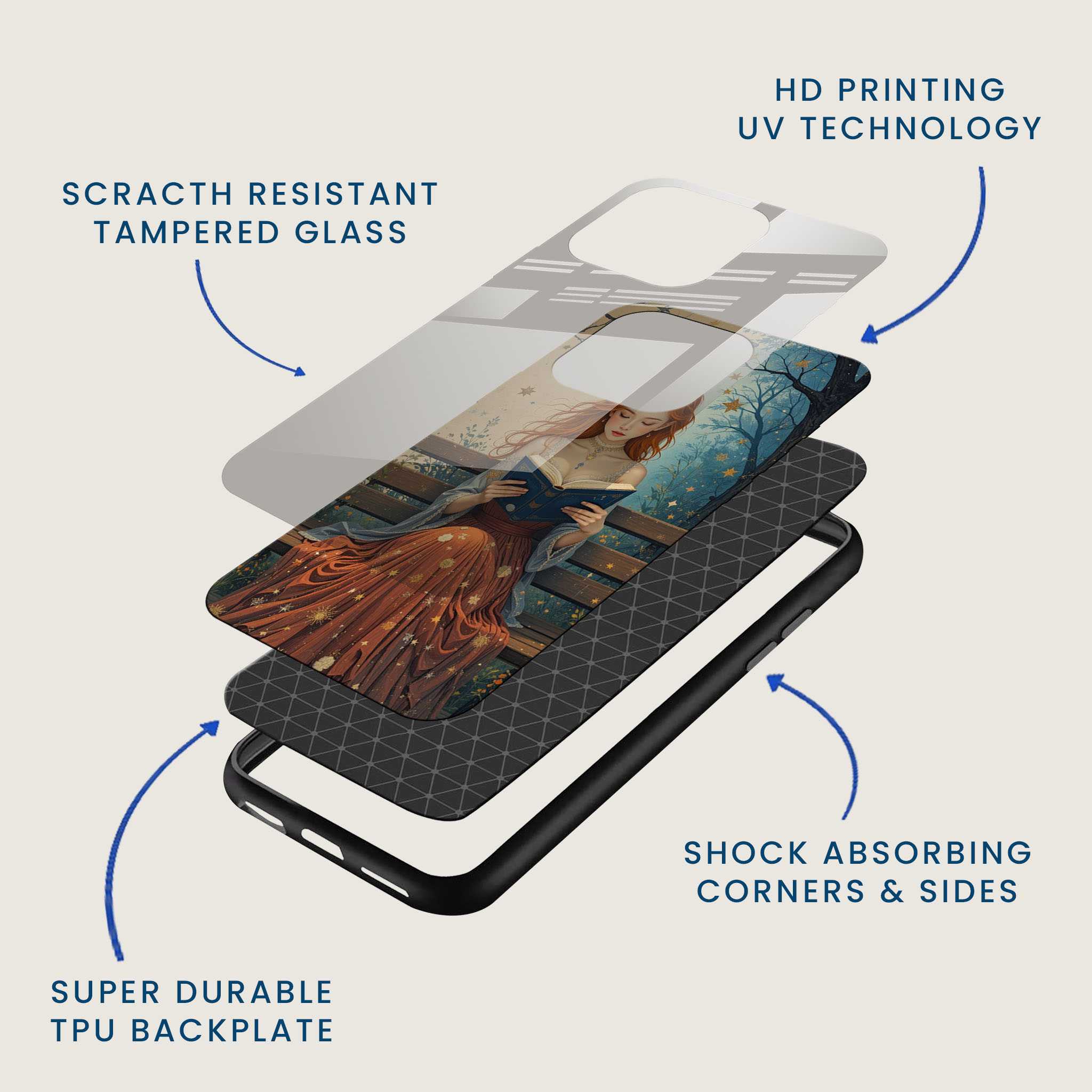 Princess Bookworm Mobile Back Cover Layer Image